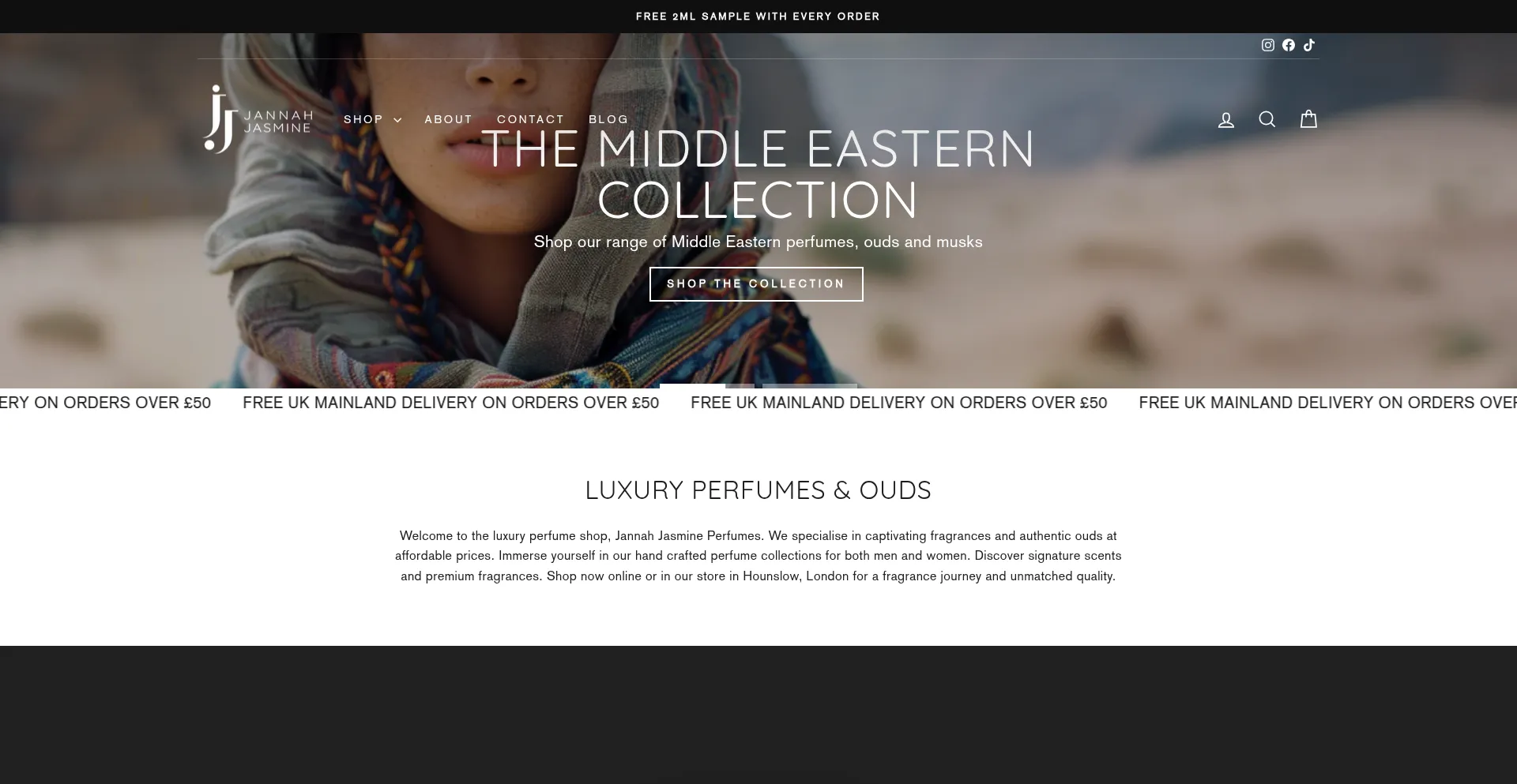 Website screenshot of Jannahjasmine.com