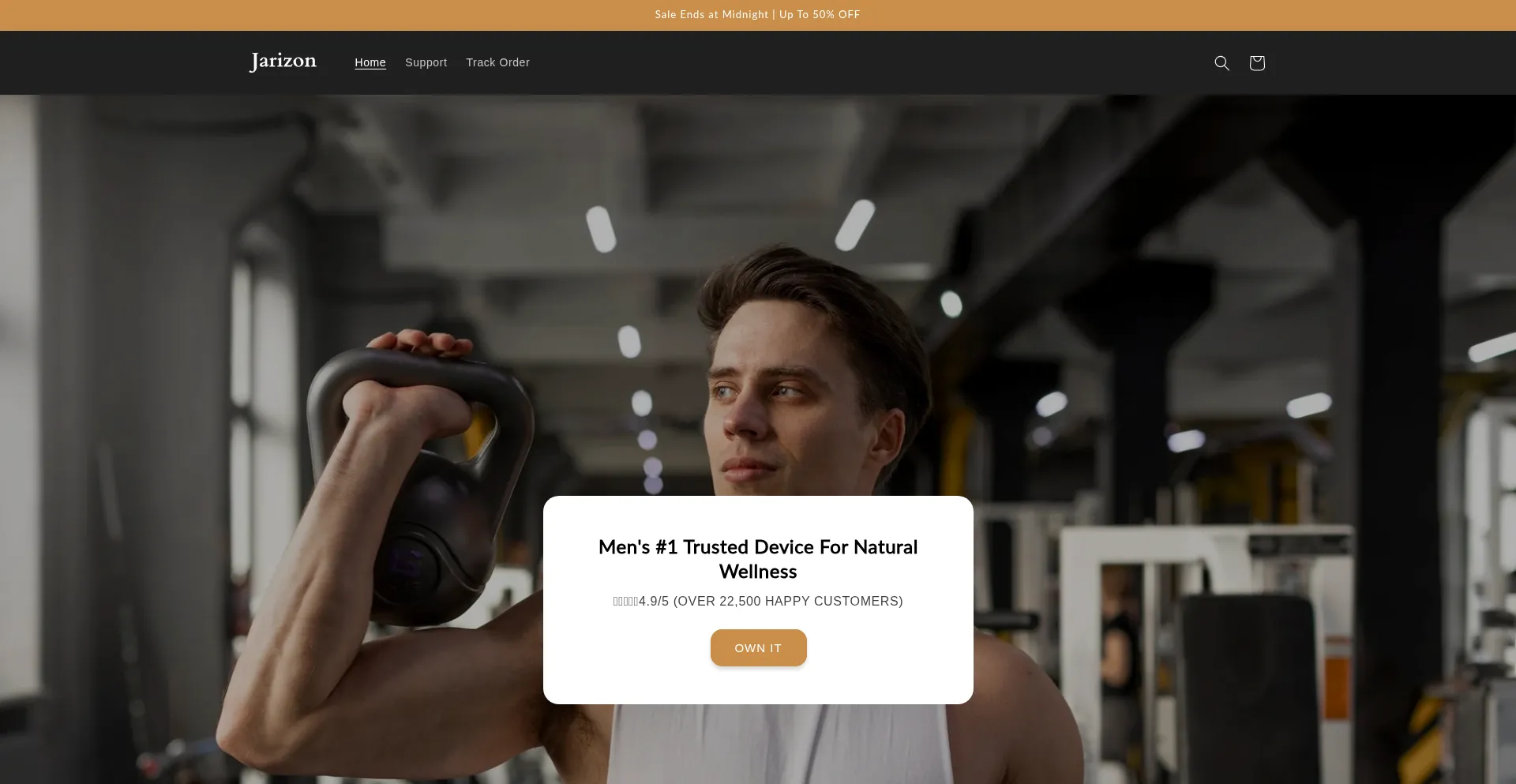 Website screenshot of Jarizon.com