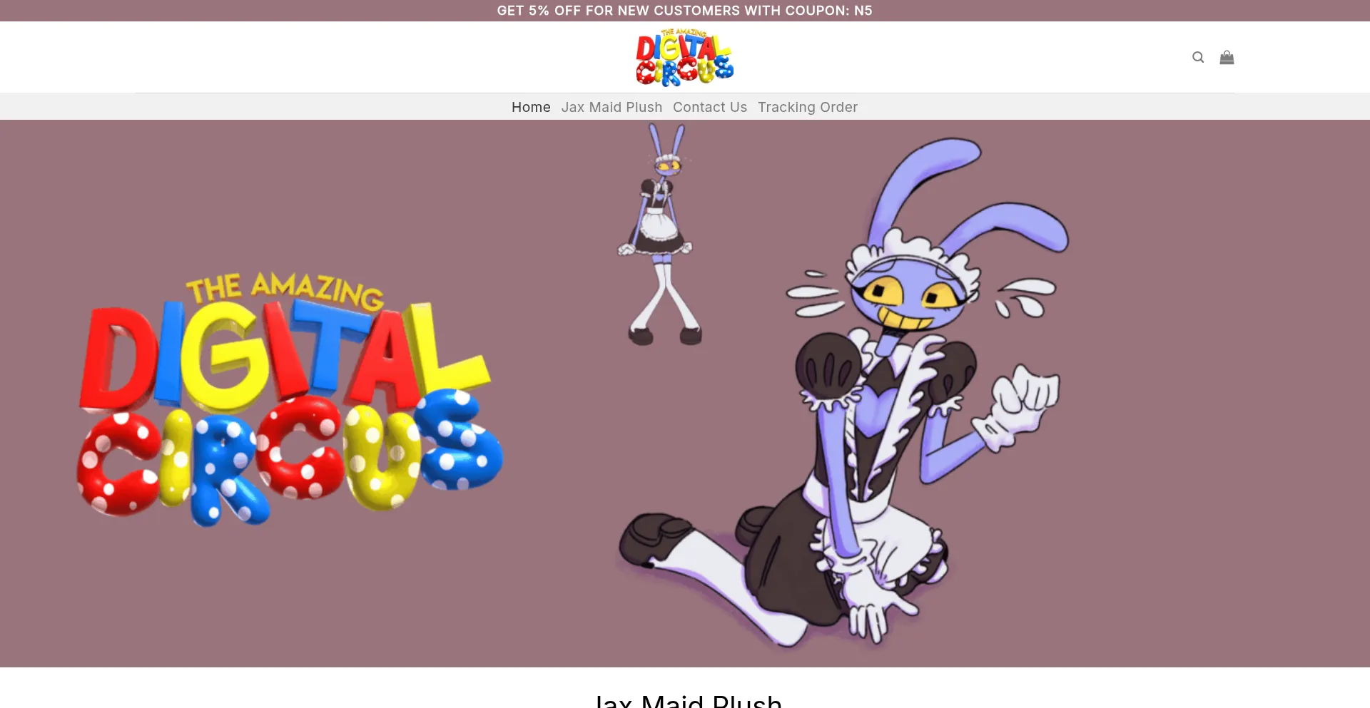 Website screenshot of Jaxmaid-plush.com