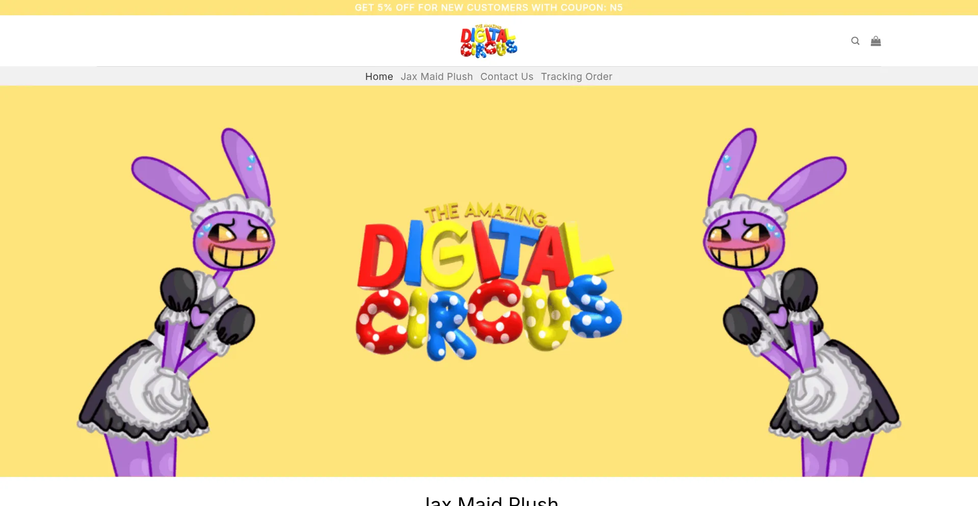 Website screenshot of Jaxmaidplush.com