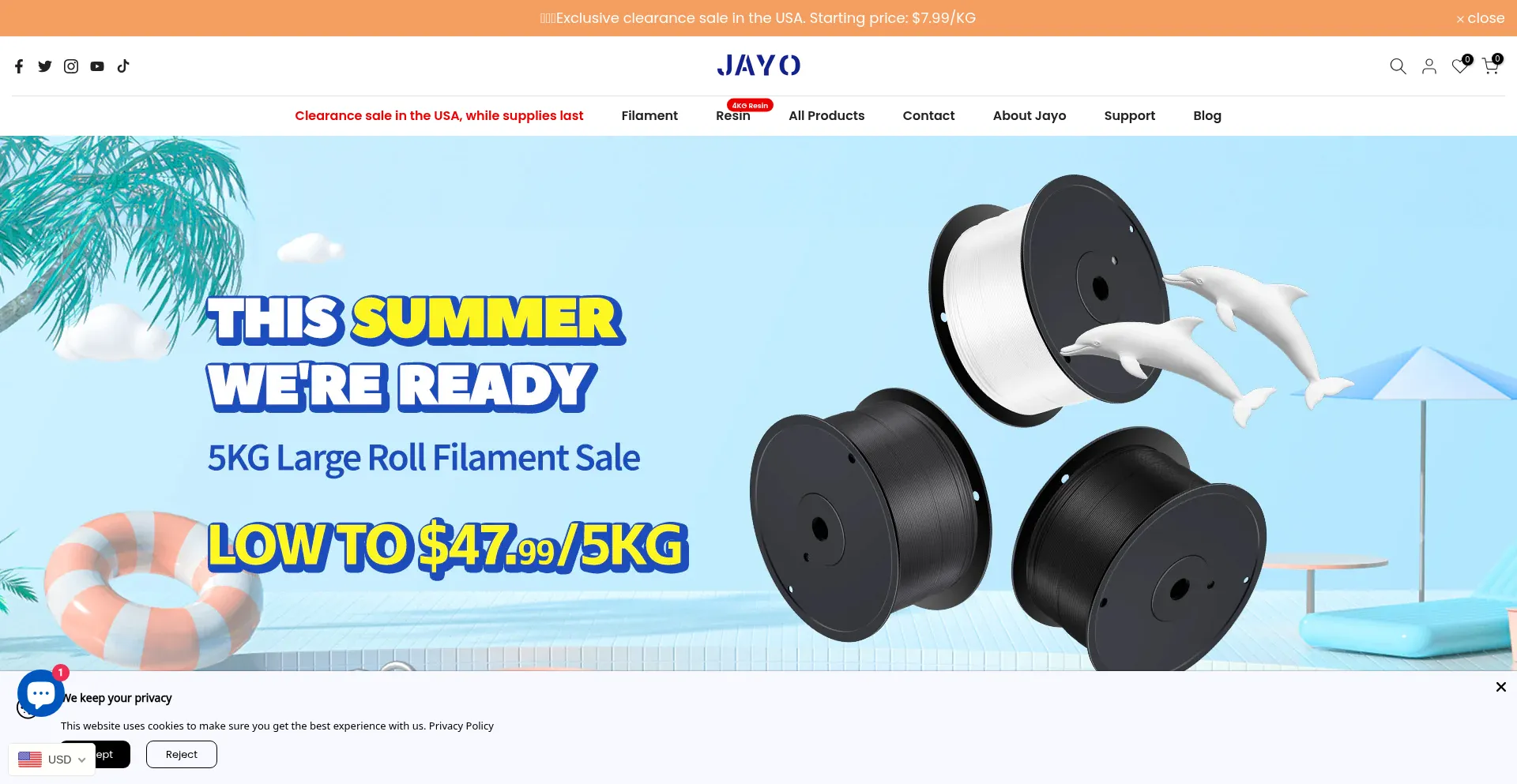 Website screenshot of Jayo3d.com