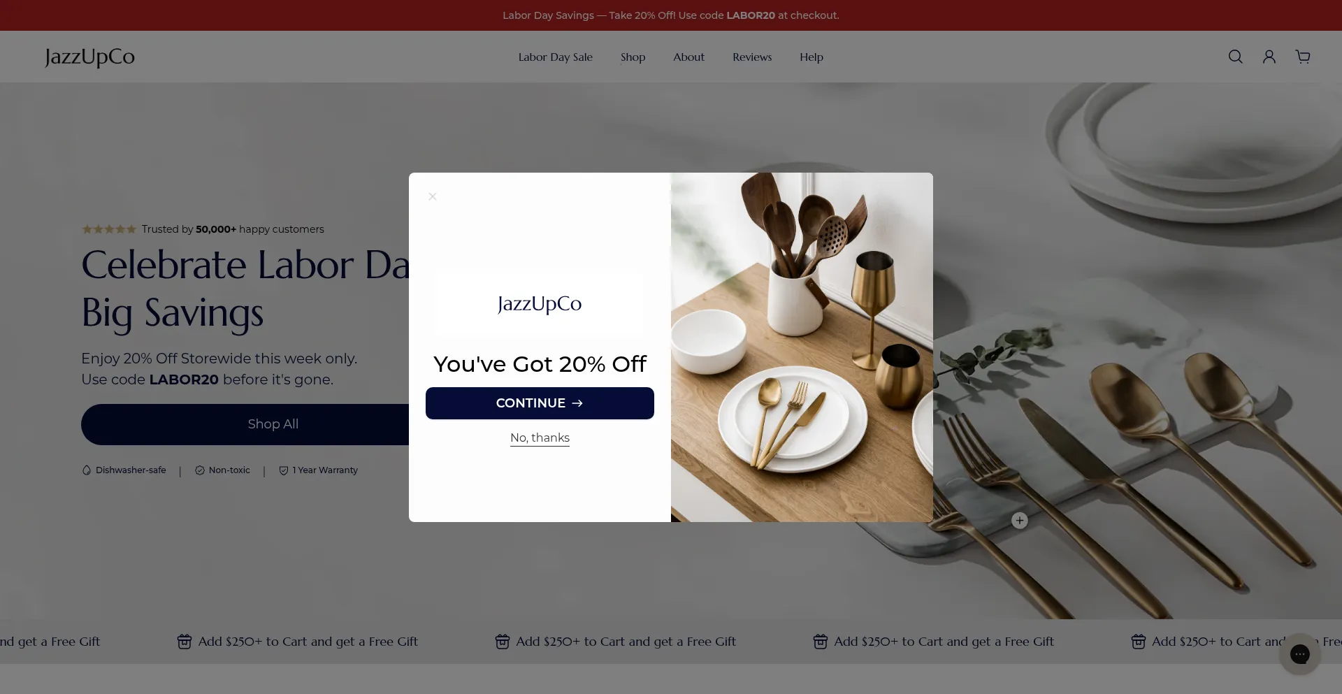 Website screenshot of Jazzupco.com