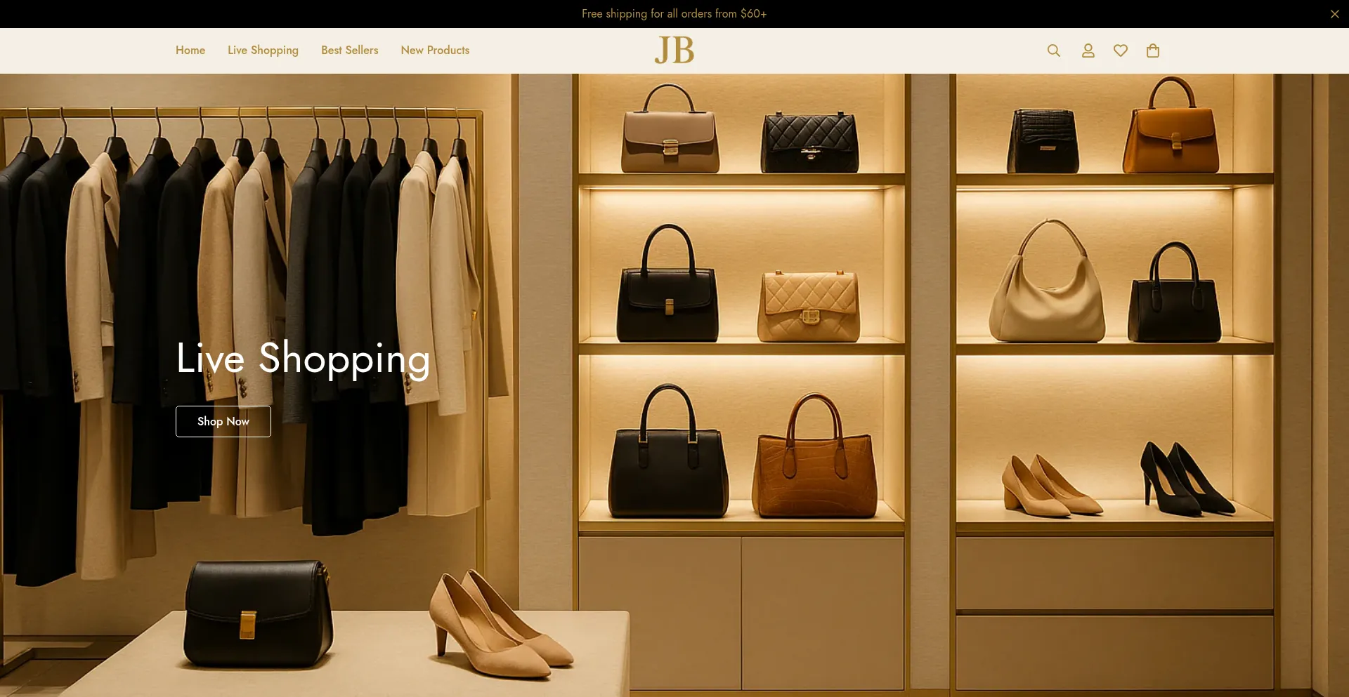 Website screenshot of Jbapparelaccessories.com