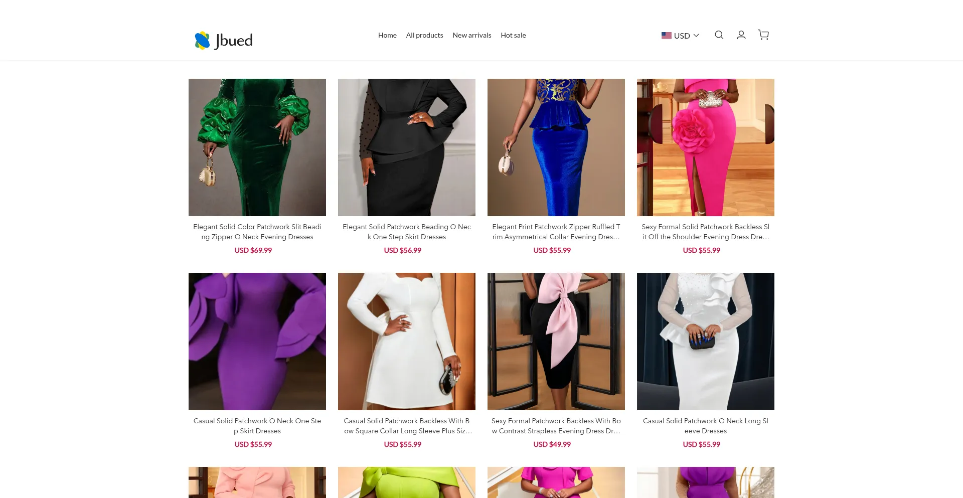 Website screenshot of Jbued.com