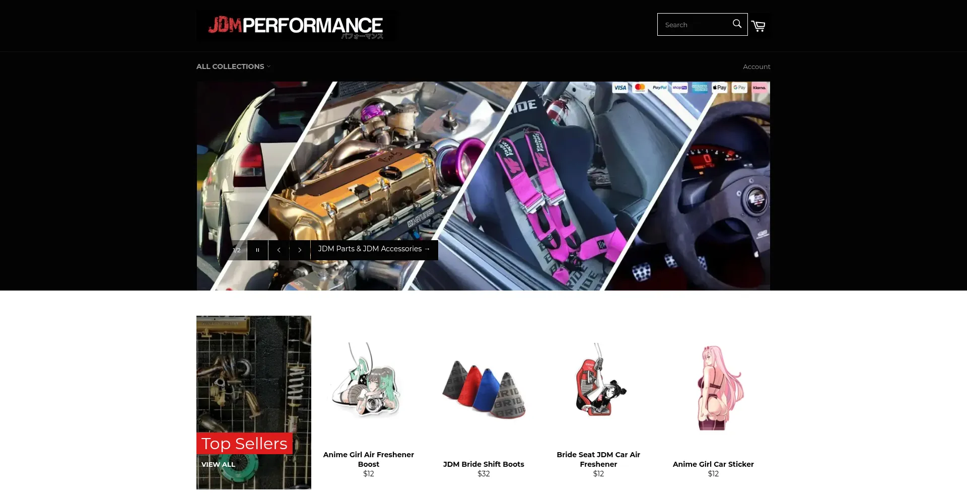 Website screenshot of Jdmperformance.net