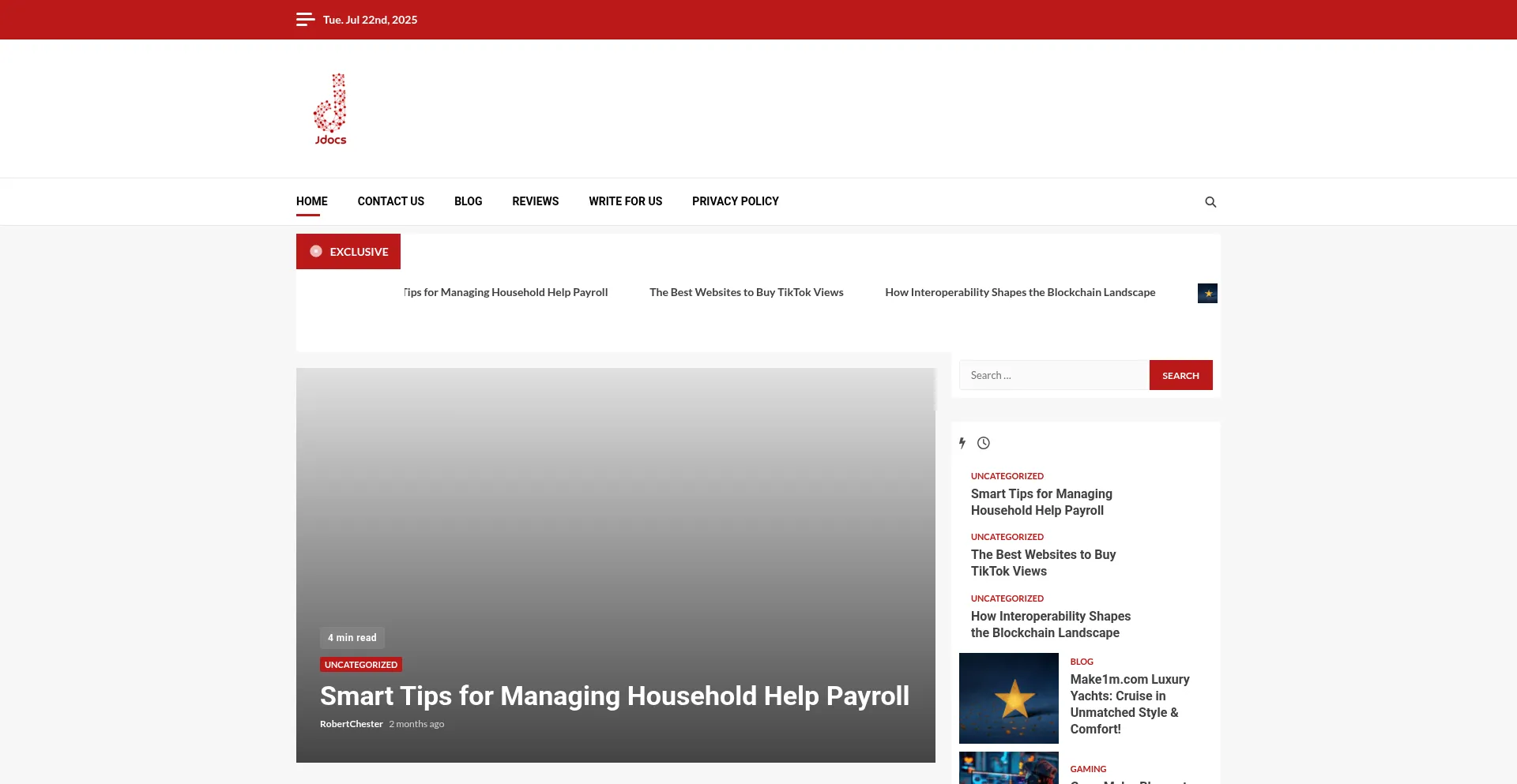 Website screenshot of Jdocs.com