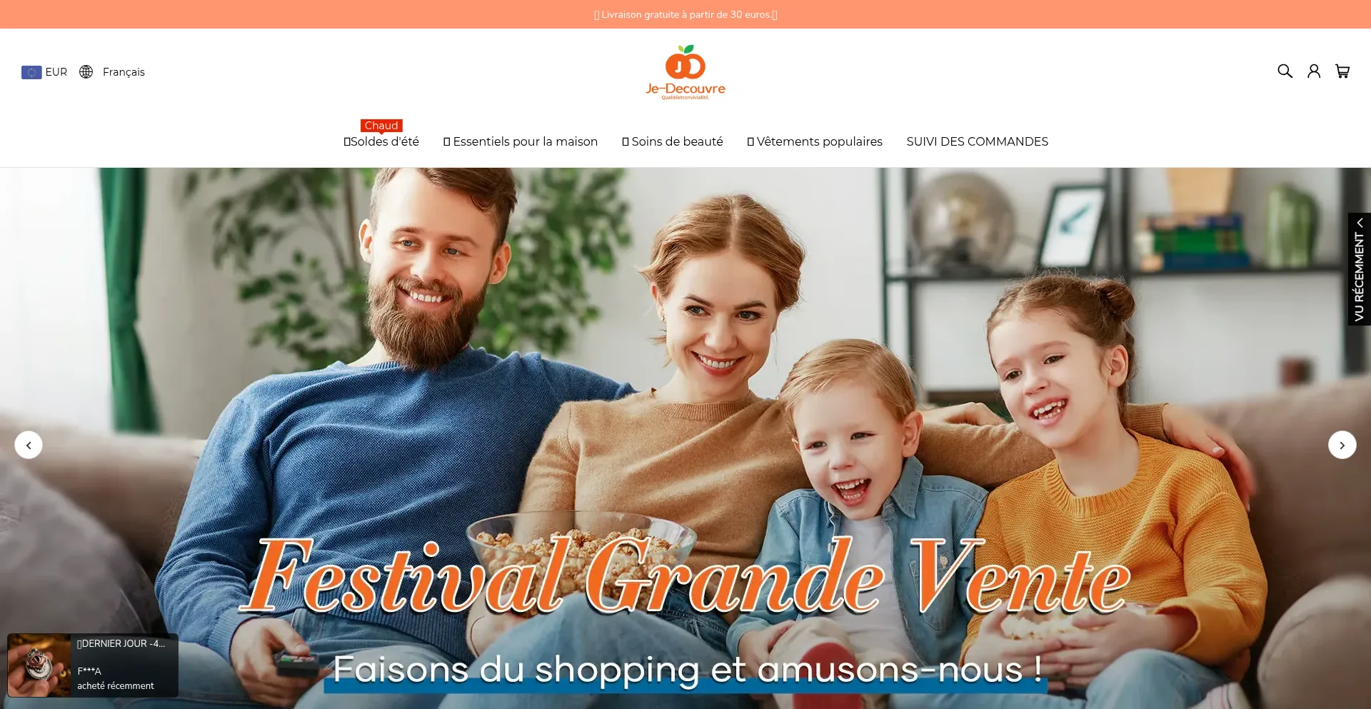 Website screenshot of Je-decouvre.fr