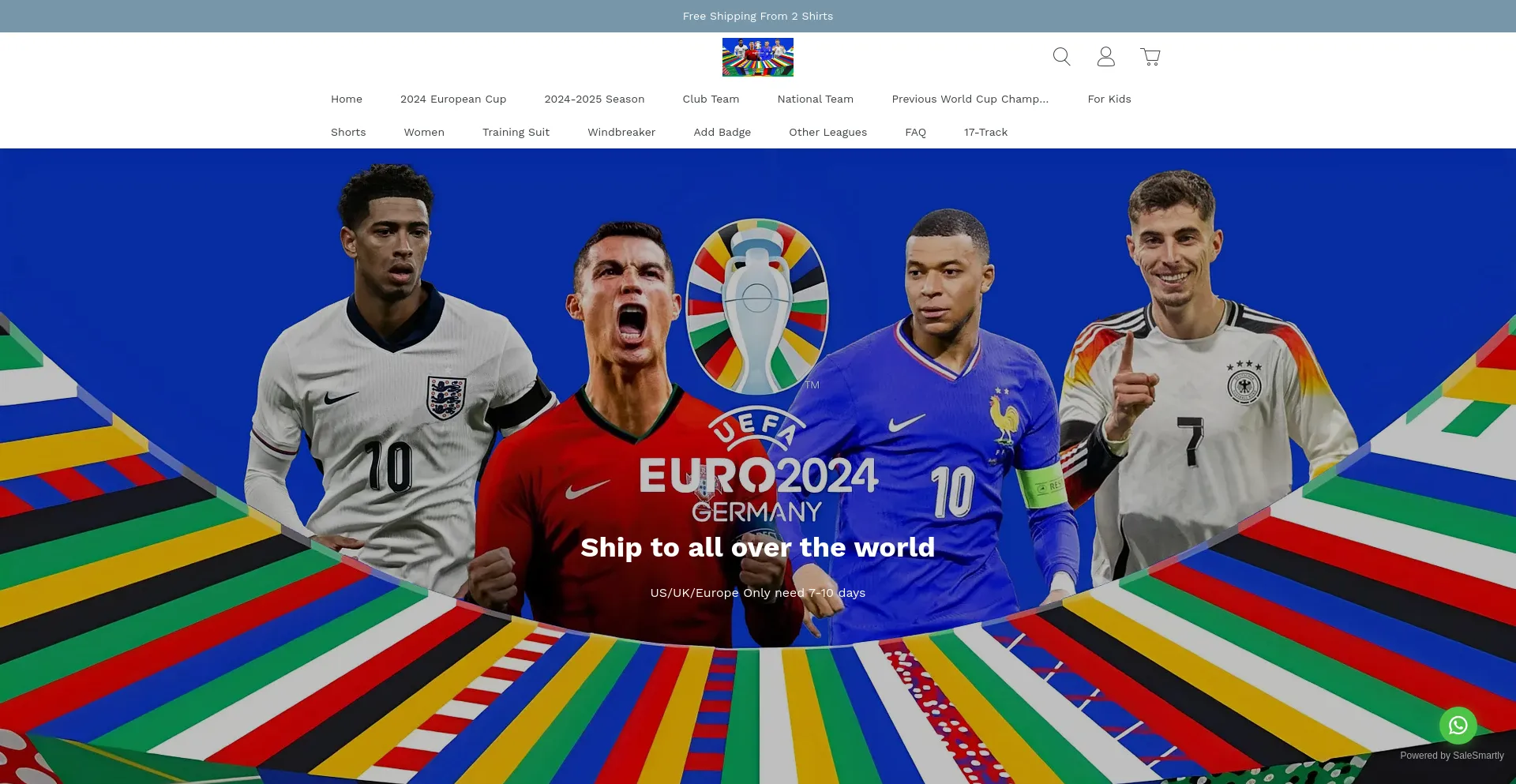 Website screenshot of Jersey-supplier.com