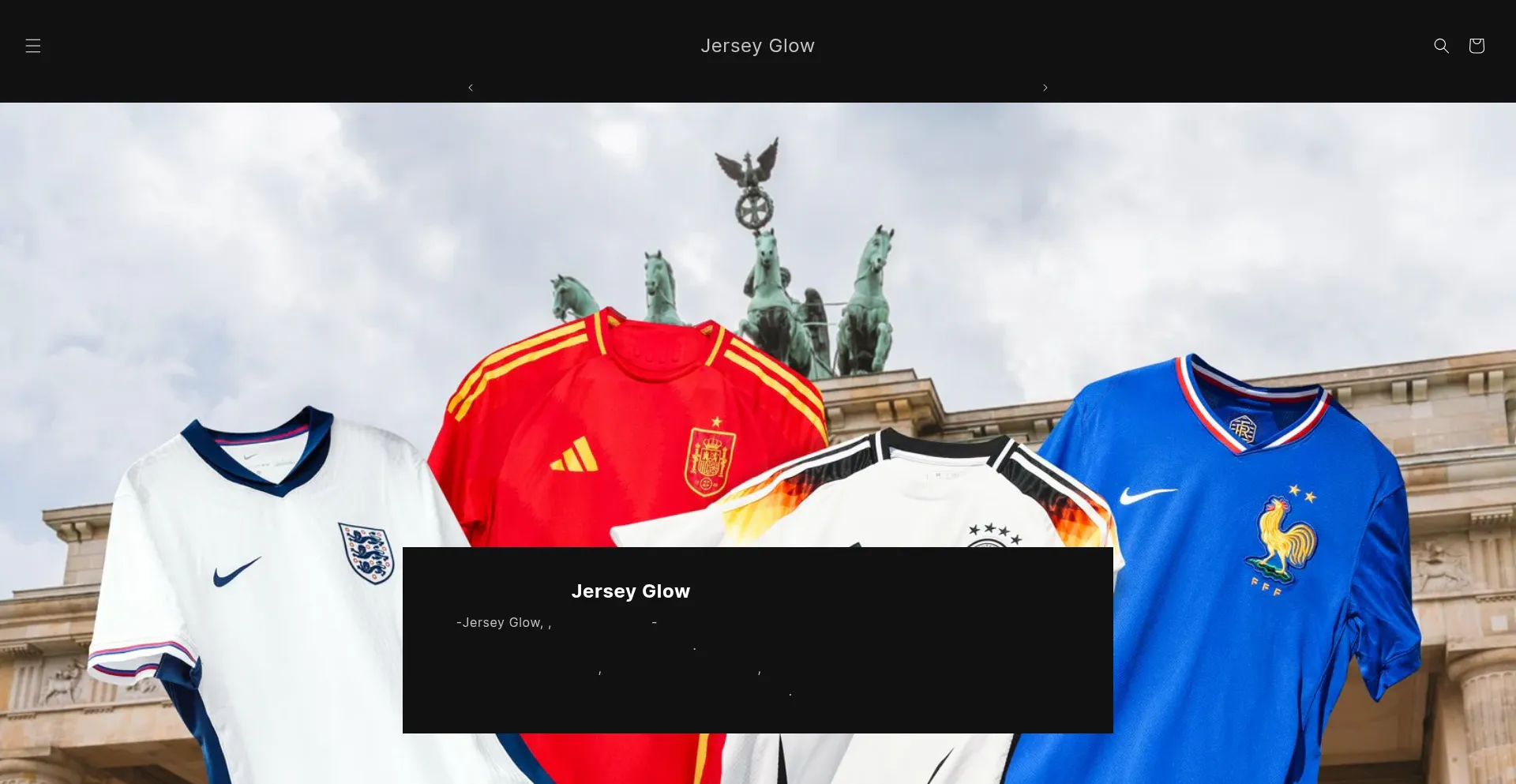 Website screenshot of Jerseyglow.store