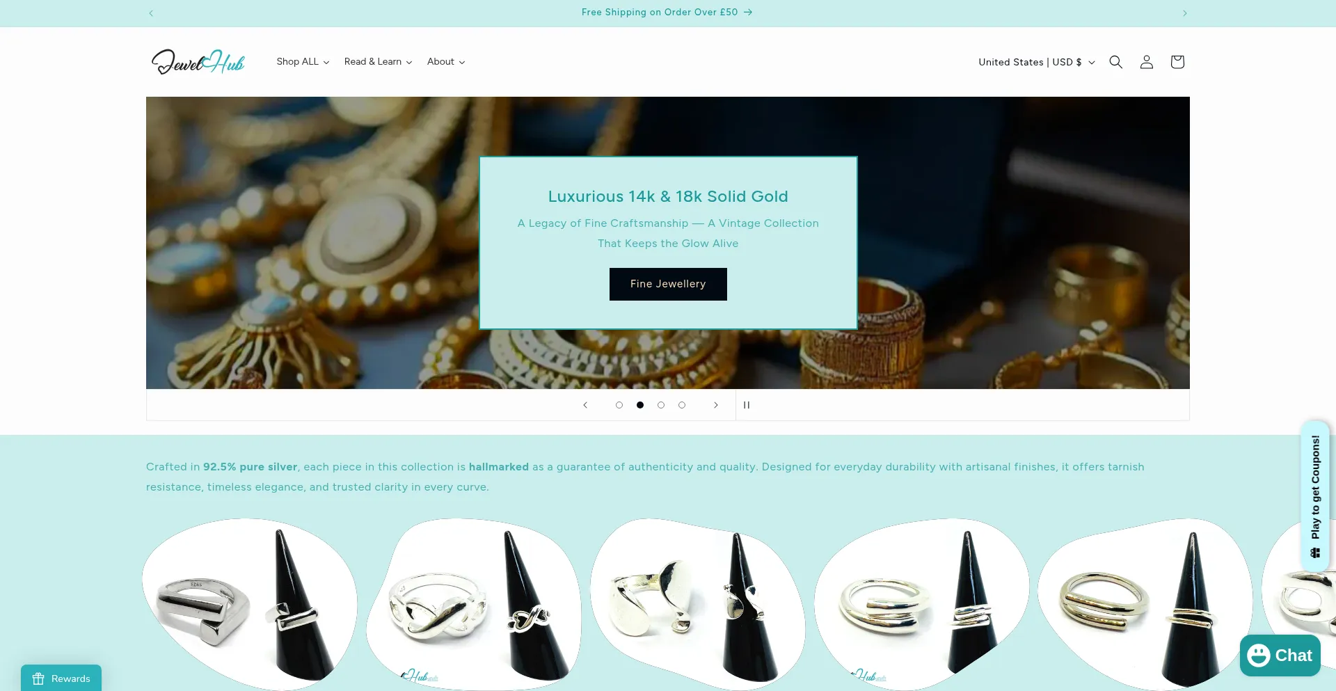 Website screenshot of Jewelhub.co.uk