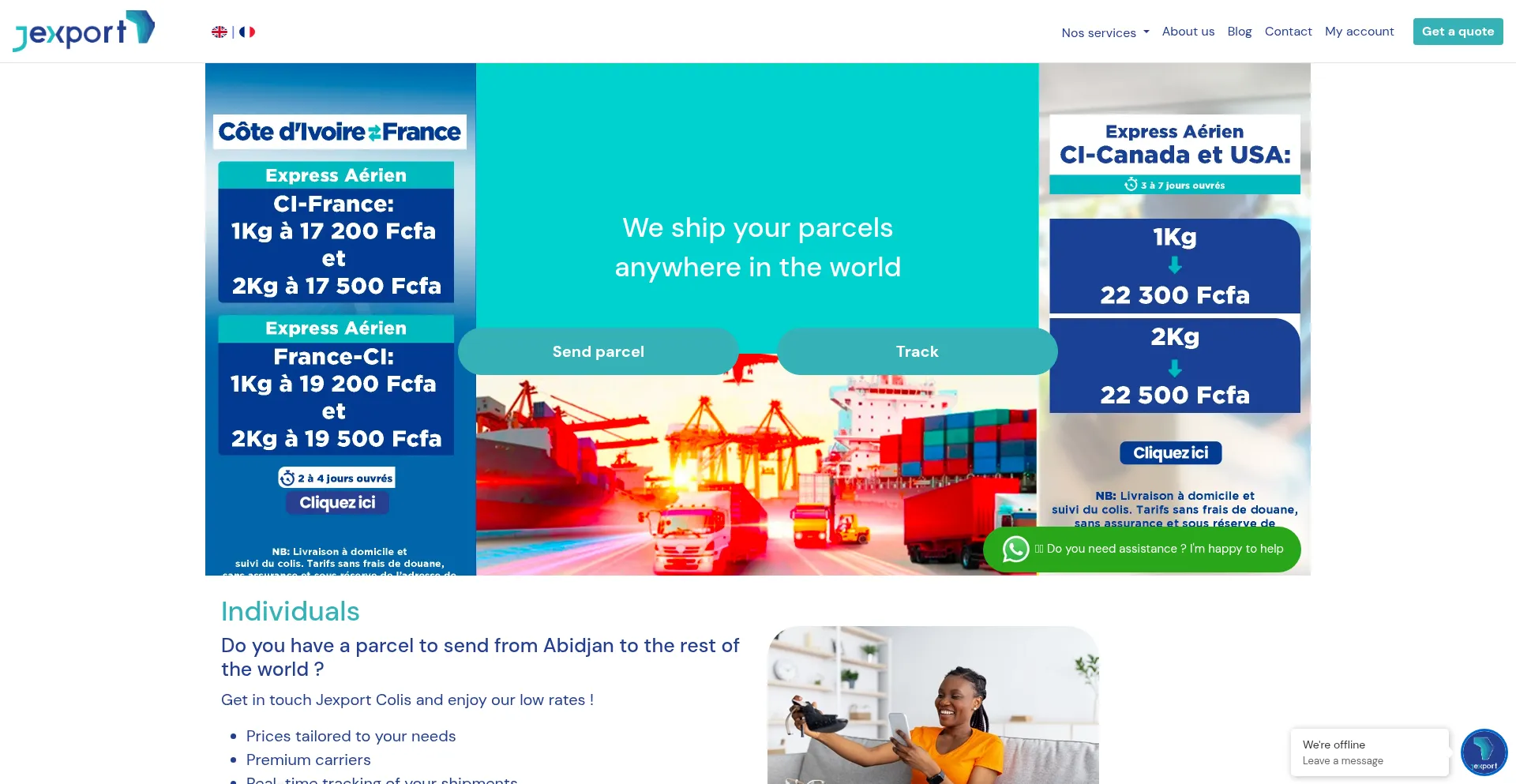 Website screenshot of Jexport.co