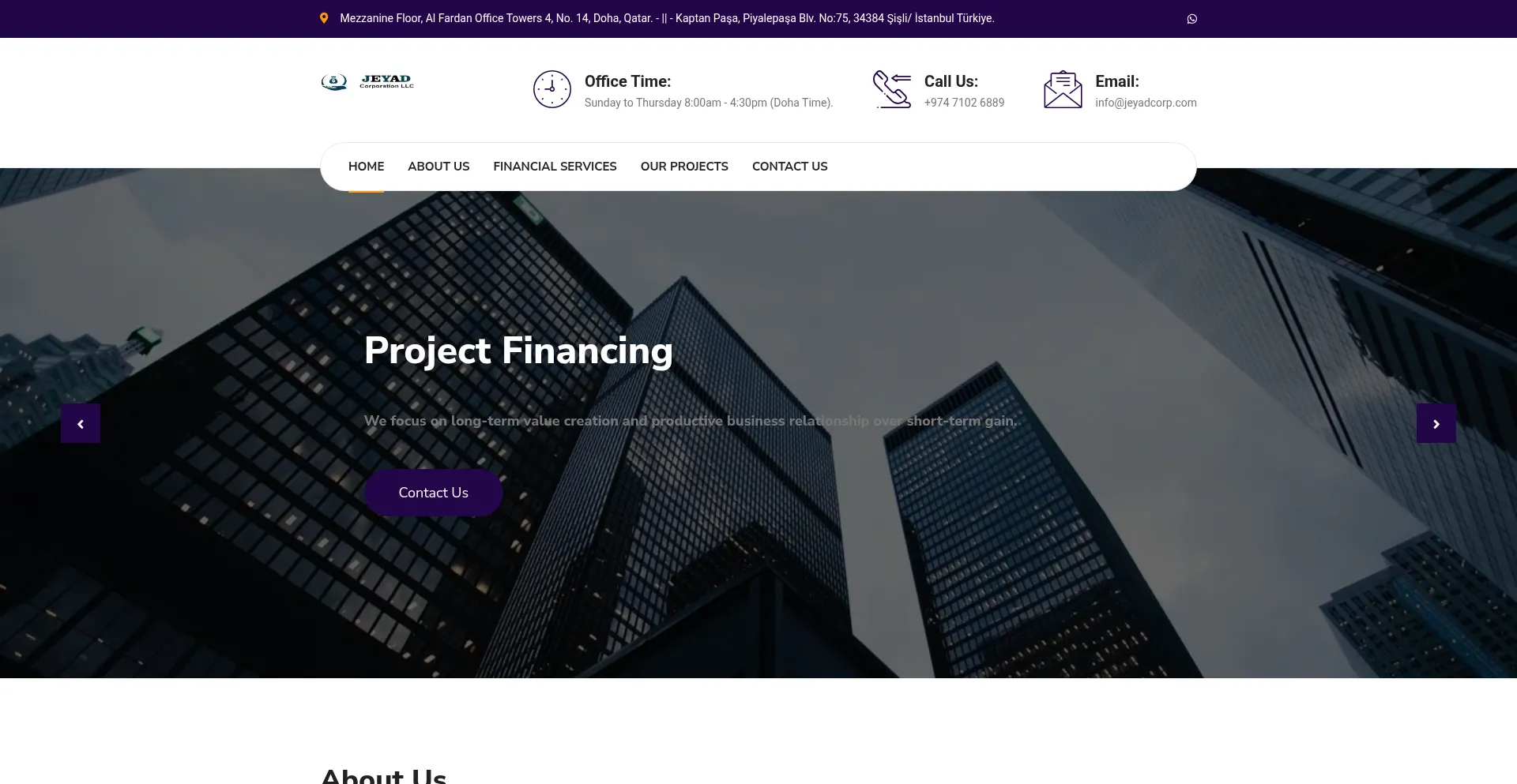 Website screenshot of Jeyadcorp.com