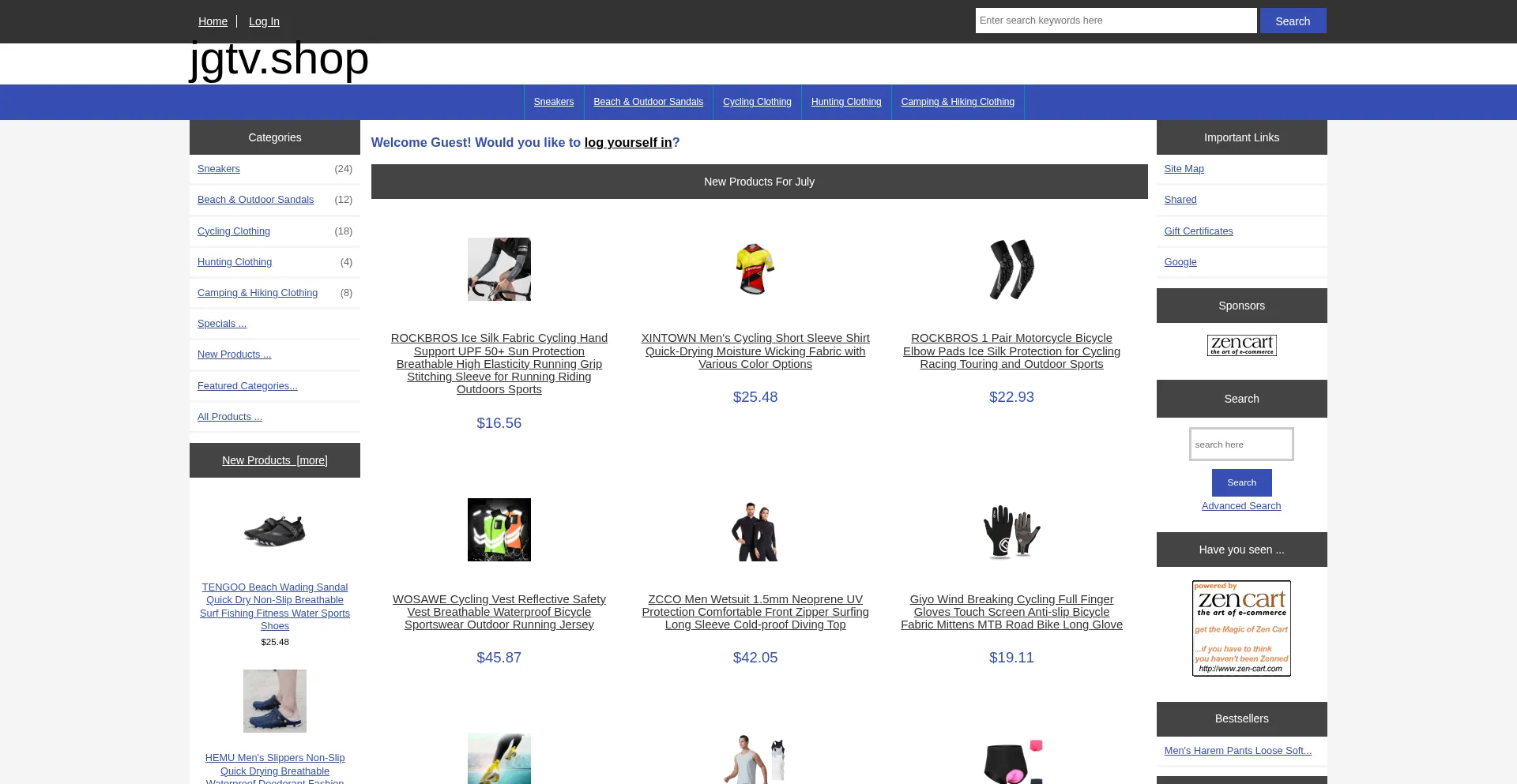 Website screenshot of Jgtv.shop