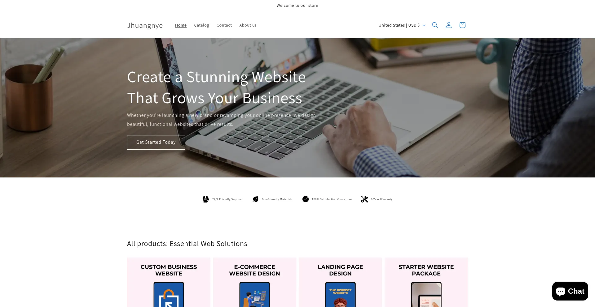 Website screenshot of Jhuangnye.shop