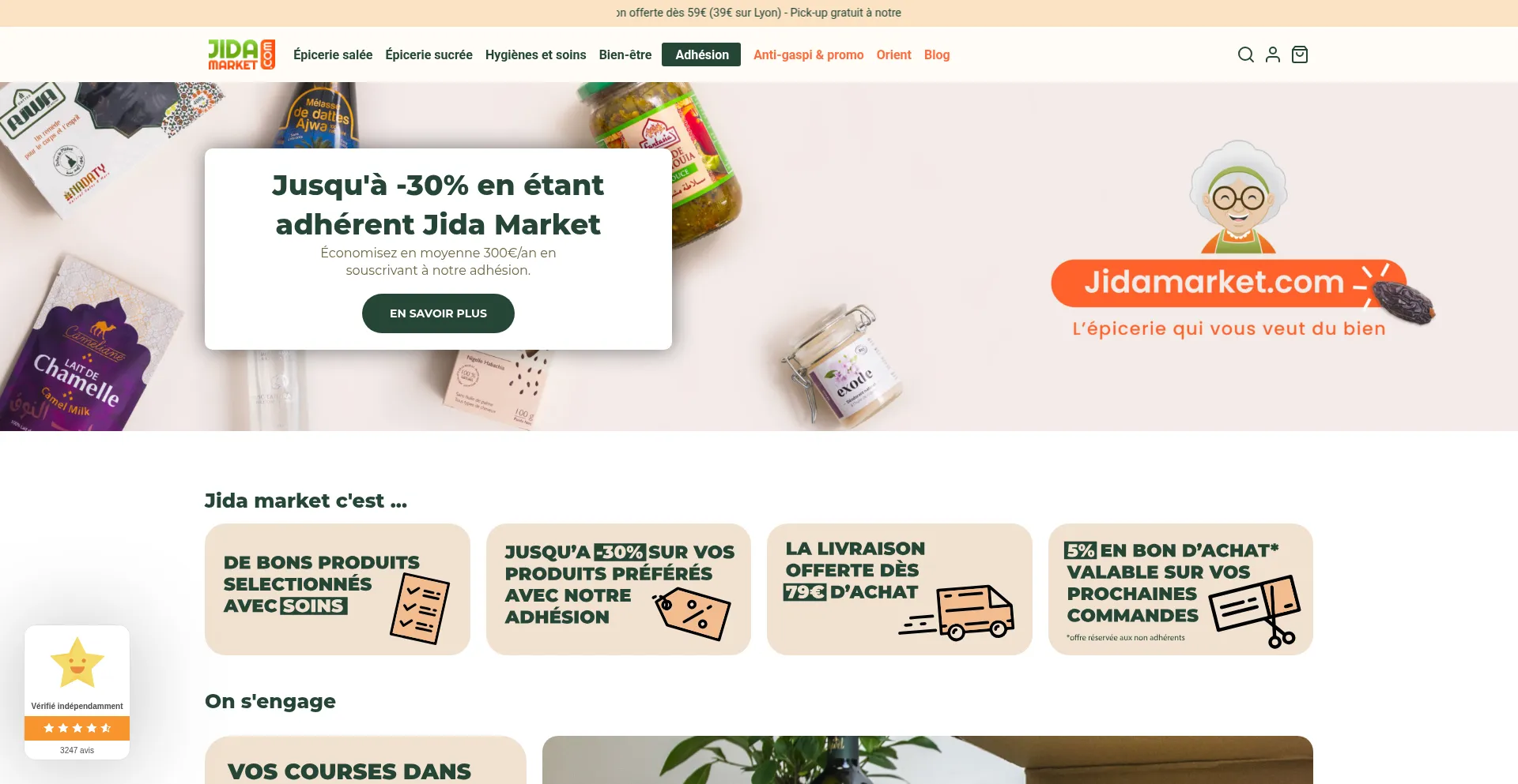 Website screenshot of Jidamarket.com