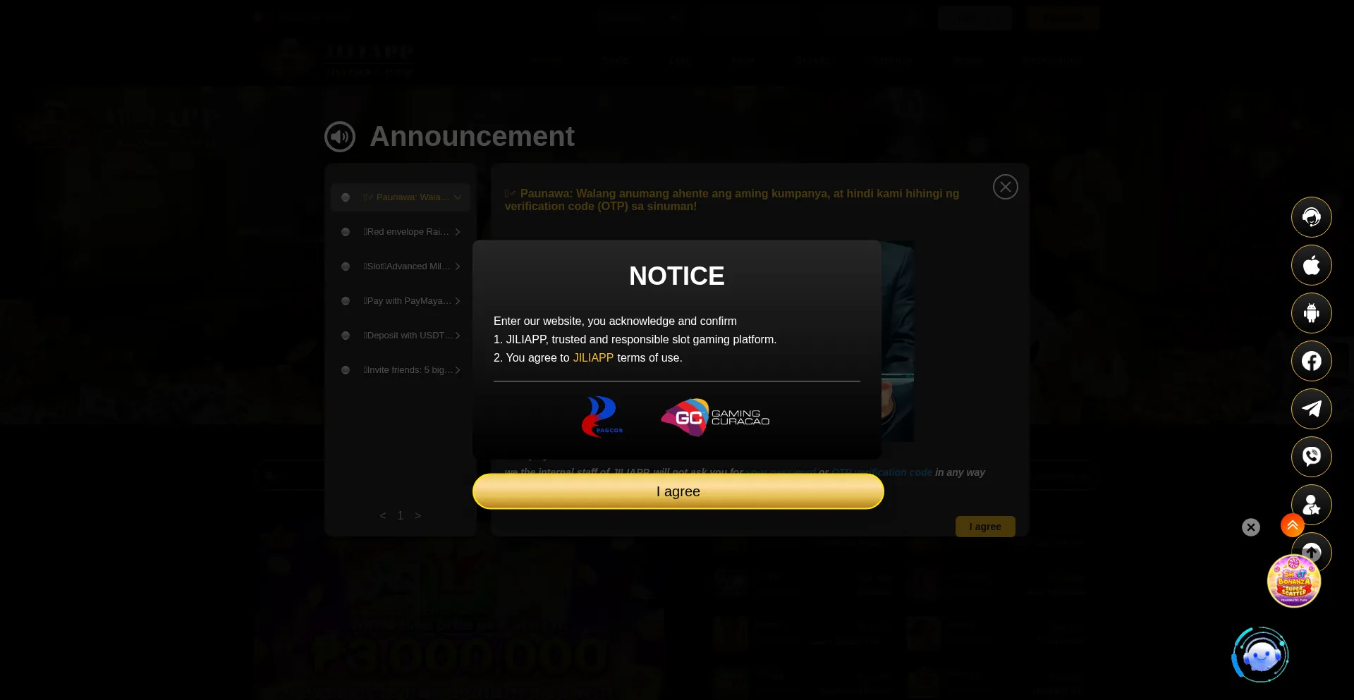 Website screenshot of Jiliapp9.com
