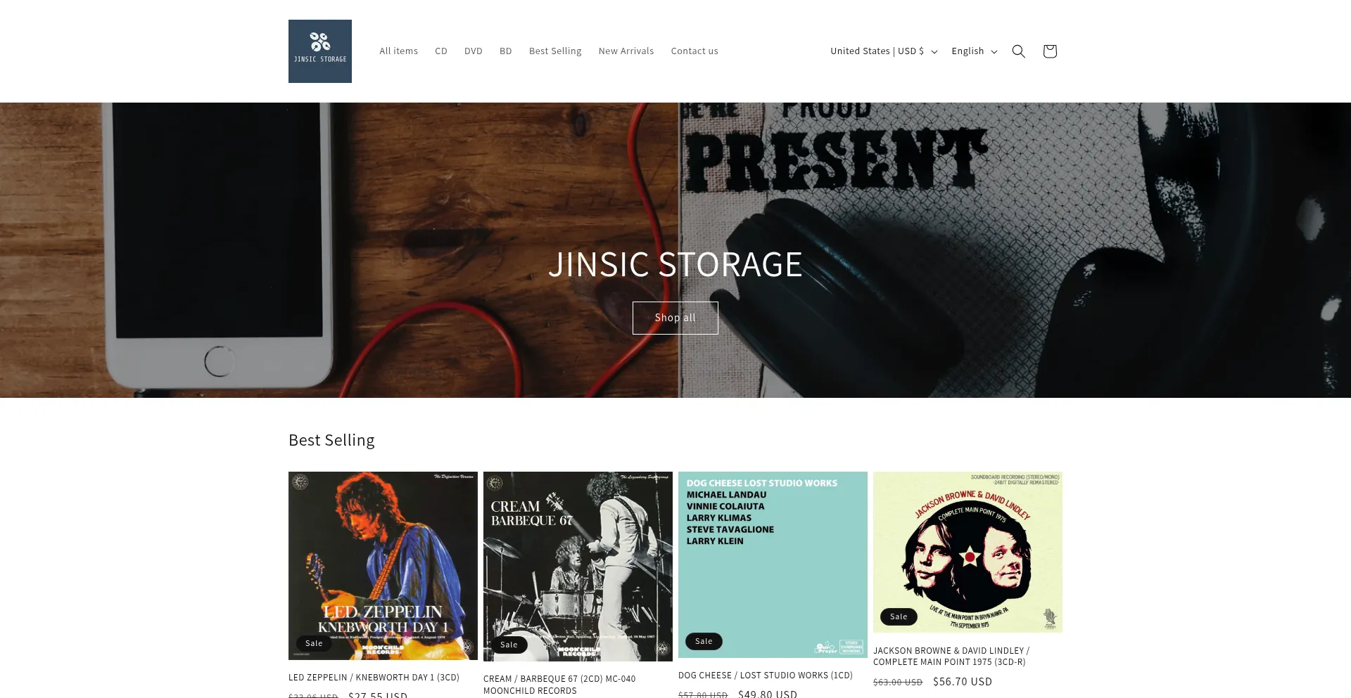 Website screenshot of Jinsicstorage.com