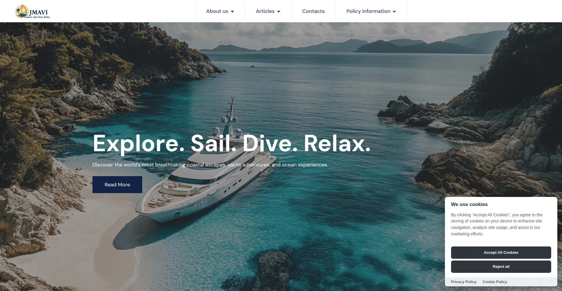 Website screenshot of Jmavi.com