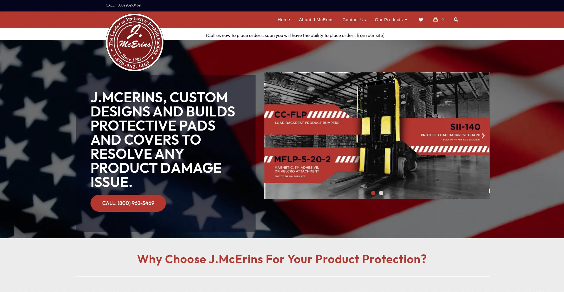 Website screenshot of Jmcerins.com