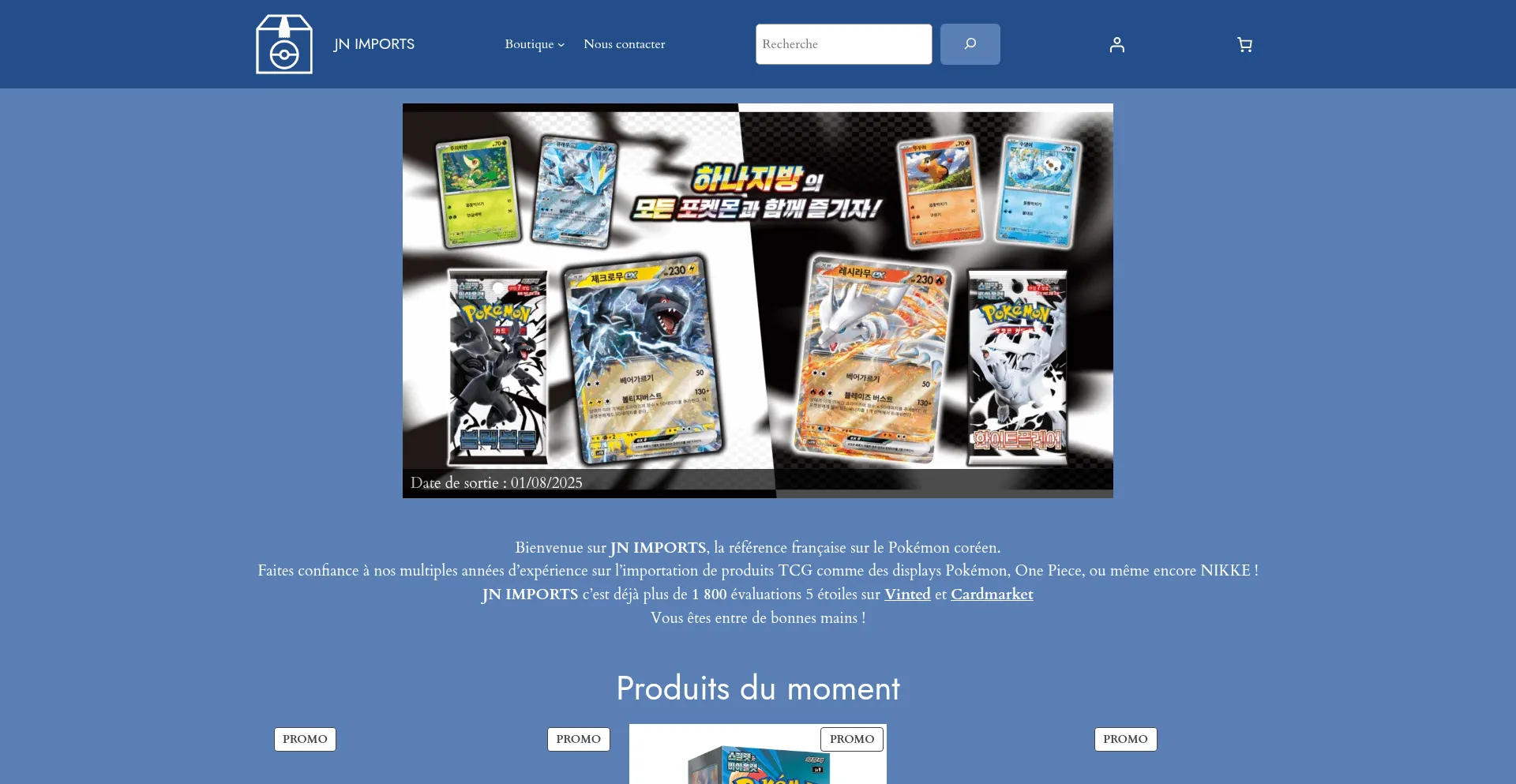 Website screenshot of Jnimports.fr
