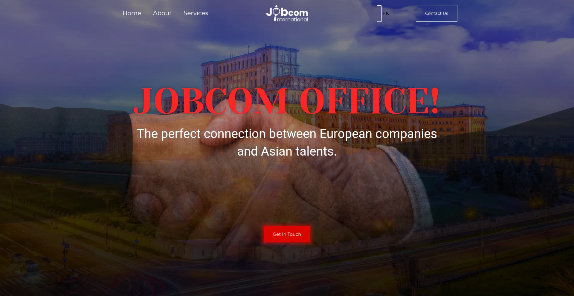Website screenshot of Jobcom.ro