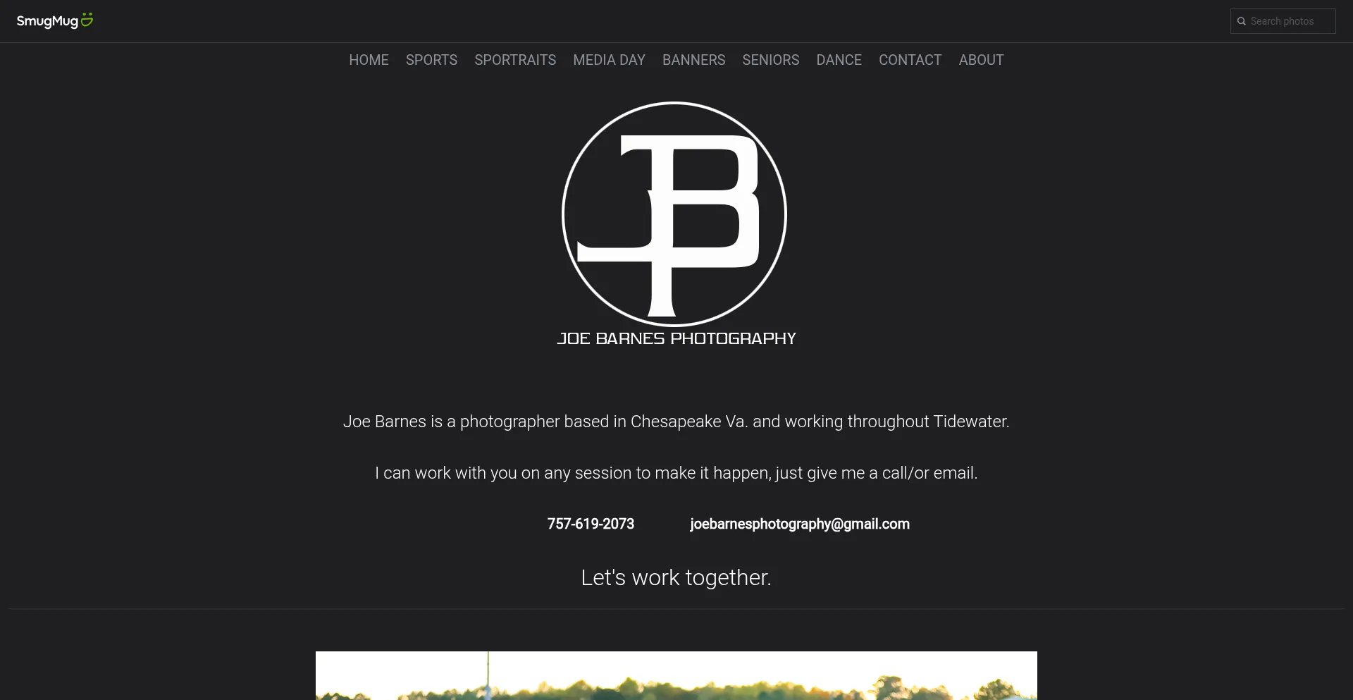 Website screenshot of Joebarnesphotography.com