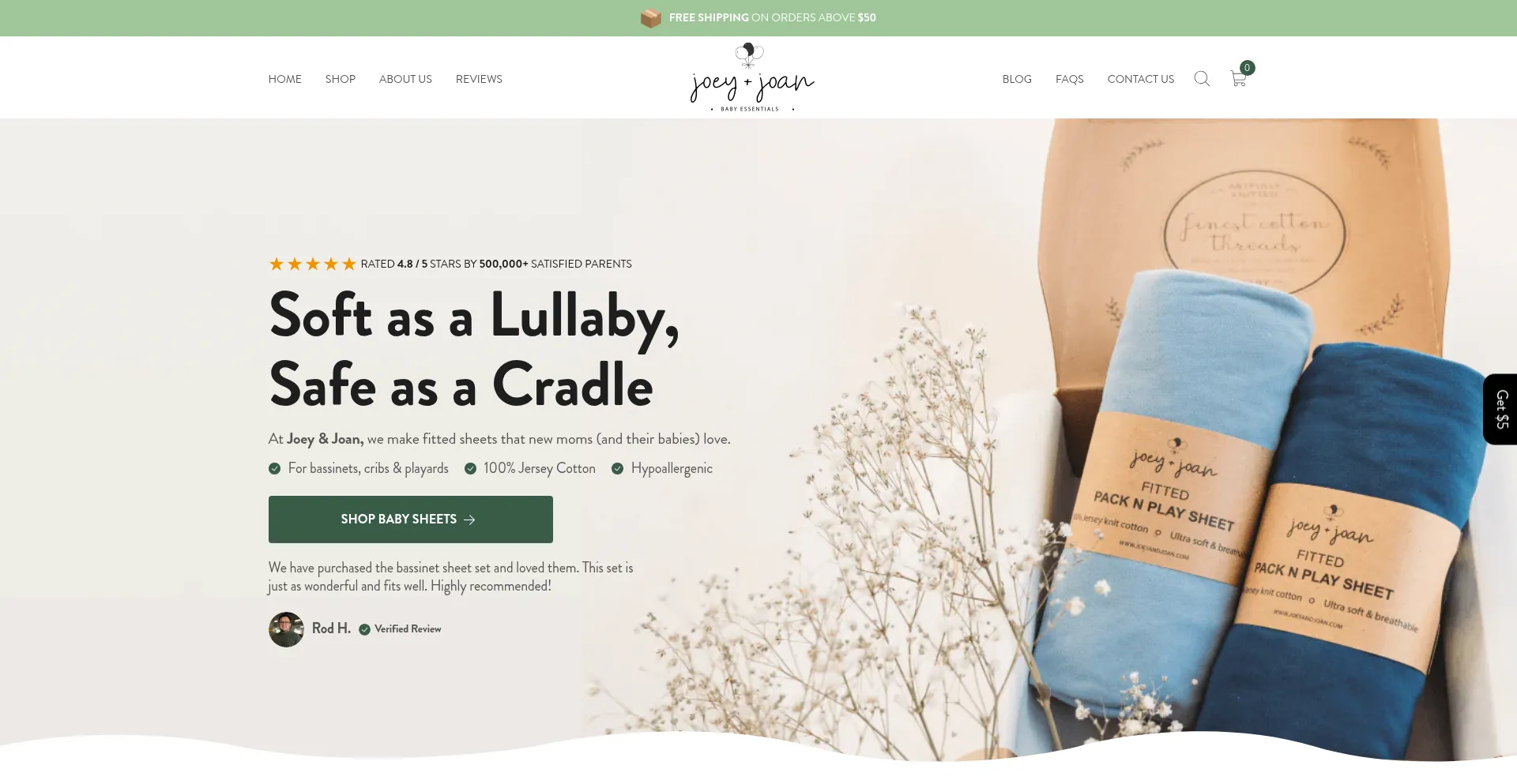 Website screenshot of Joeyandjoan.com