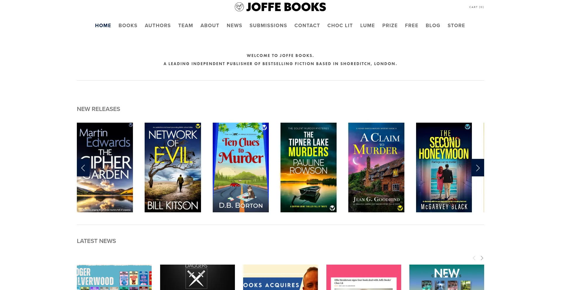 Website screenshot of Joffebooks.com