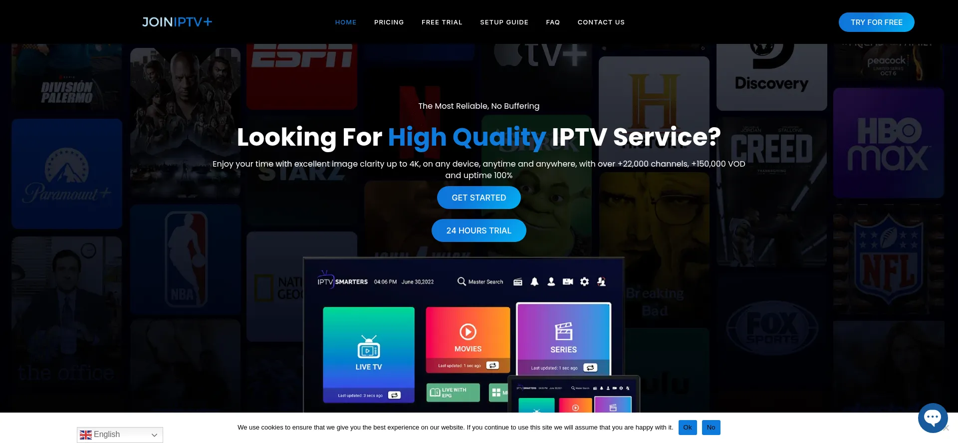 Website screenshot of Joiniptv.com