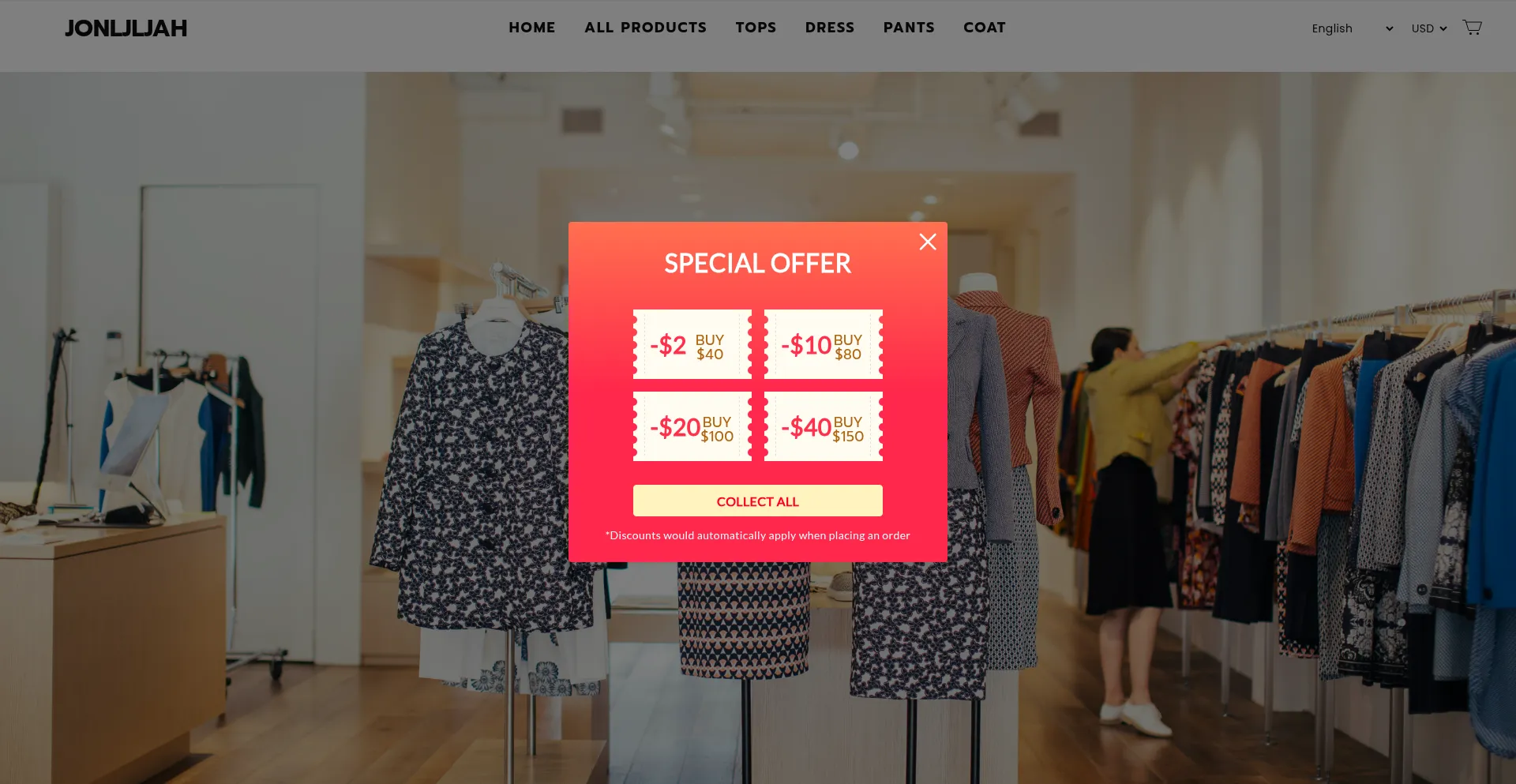 Website screenshot of Jonljljah.com