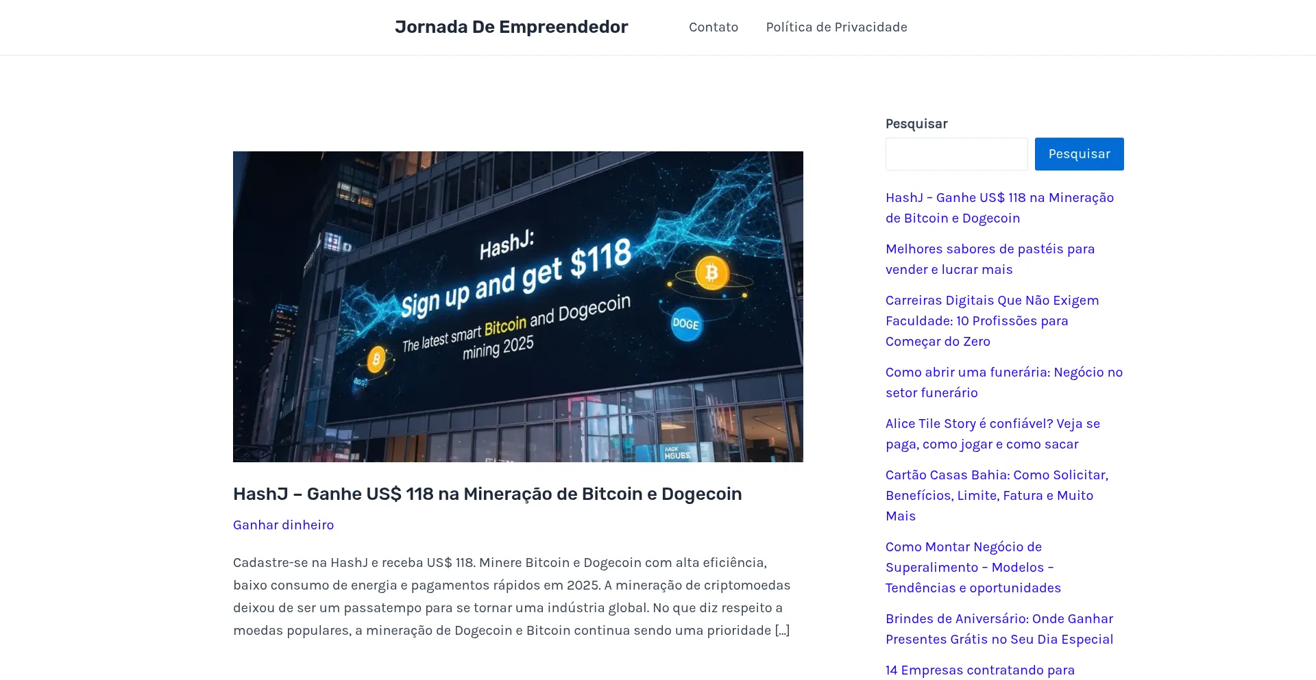 Website screenshot of Jornadadeempreendedor.com