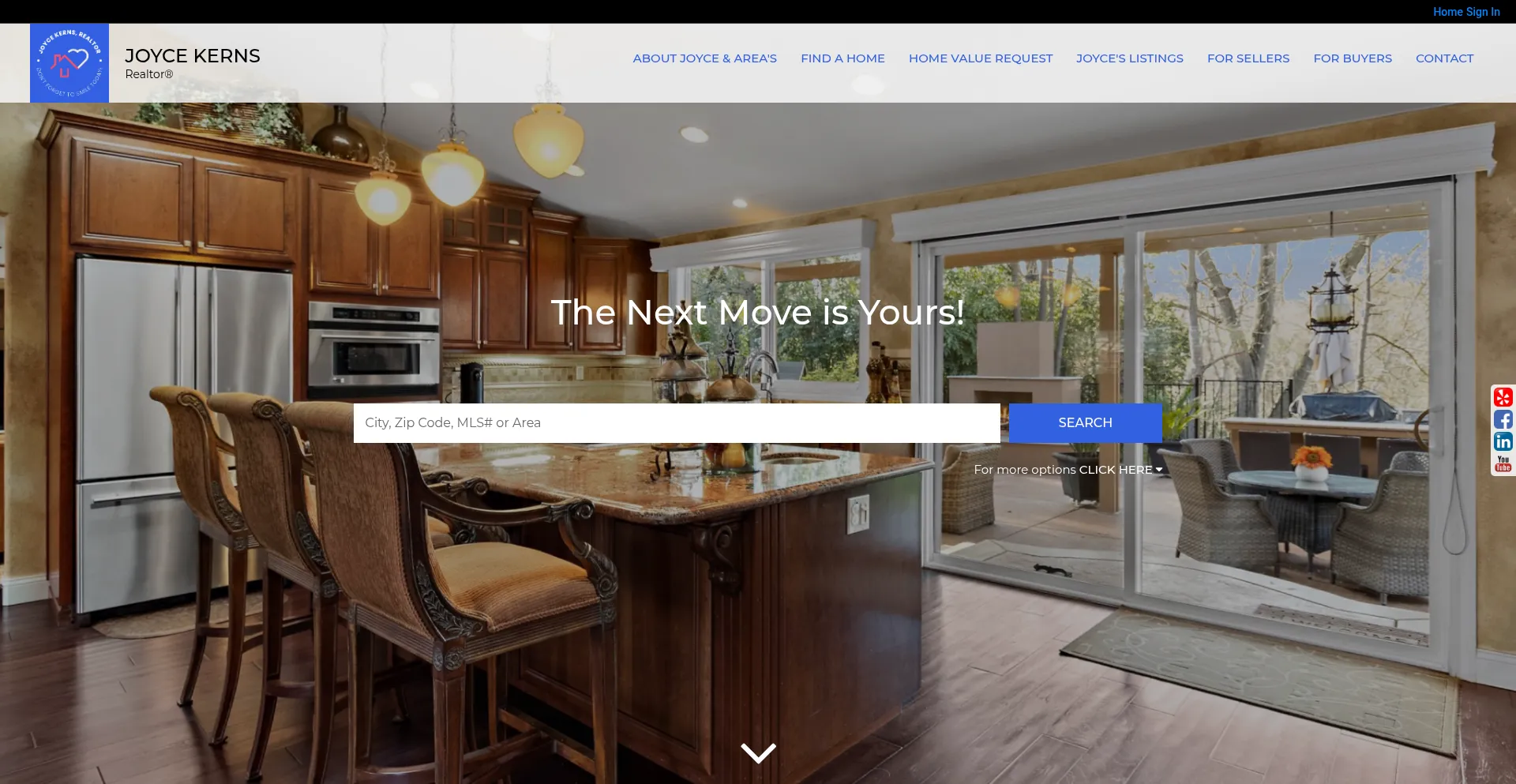 Website screenshot of Joycekerns.com