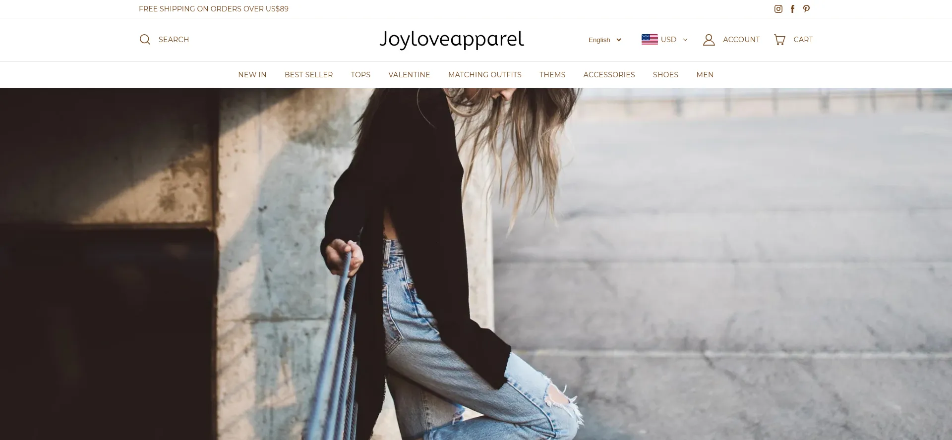 Website screenshot of Joyloveapparel.com