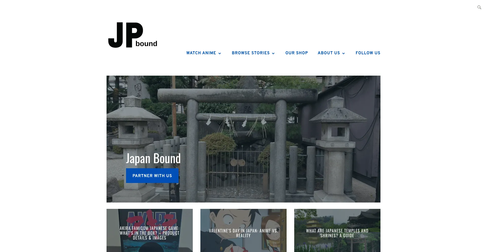 Website screenshot of Jpbound.com