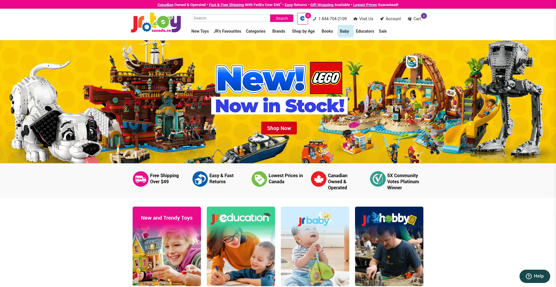 Website screenshot of Jrtoycanada.ca