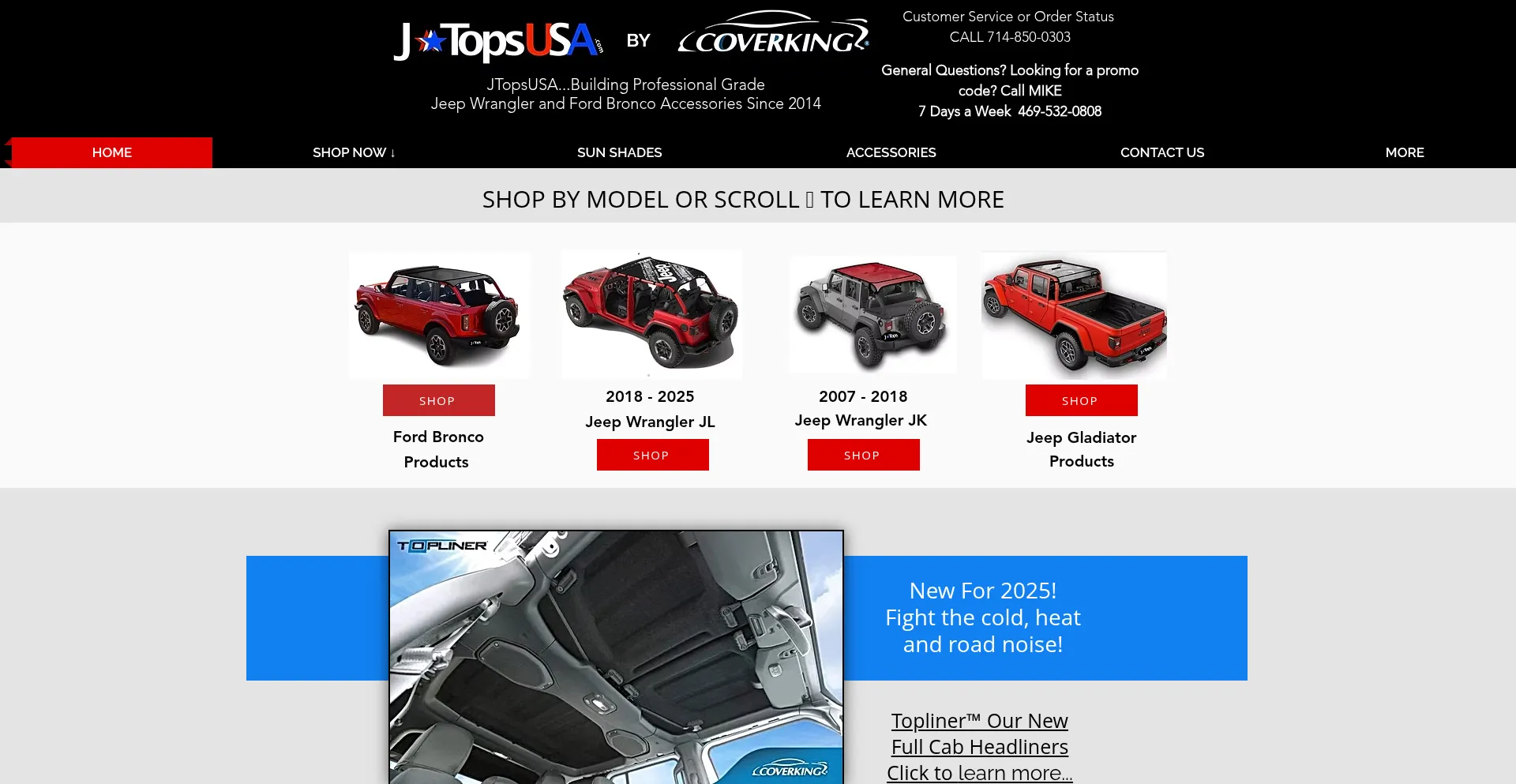Website screenshot of Jtopsusa.com