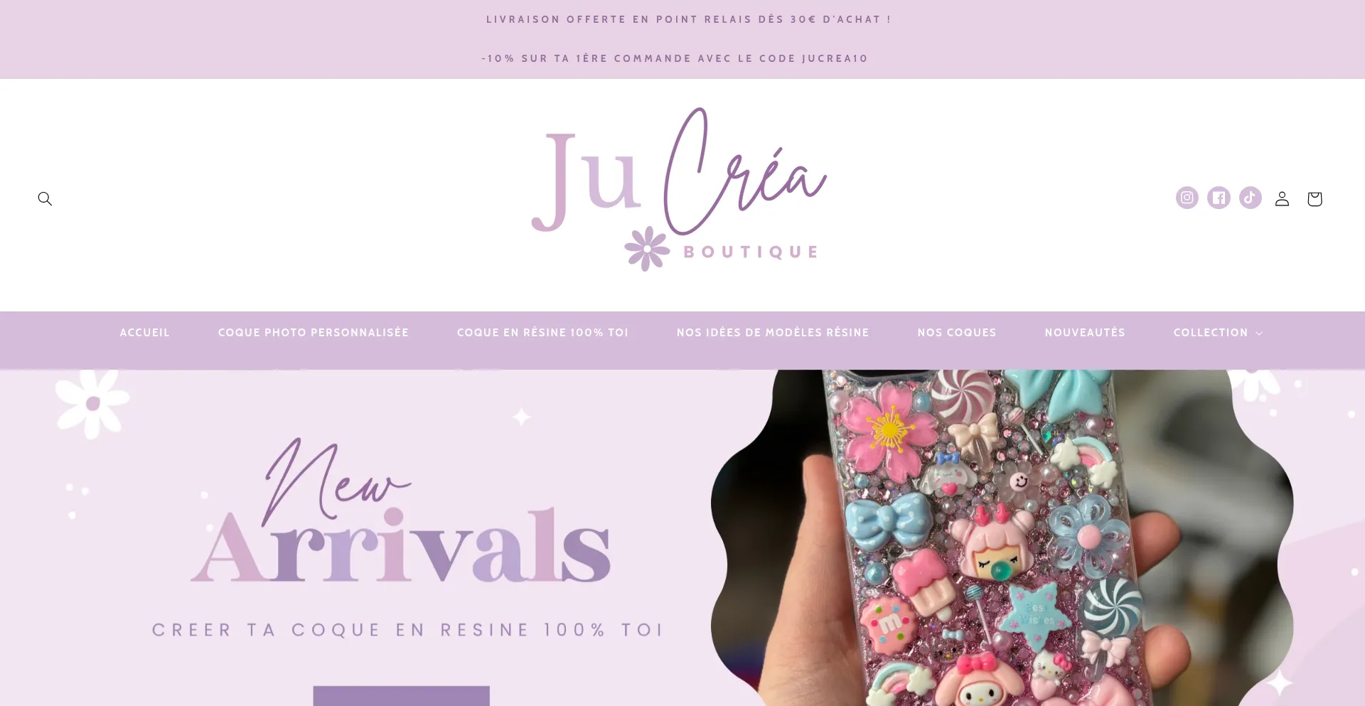 Website screenshot of Jucrea.fr
