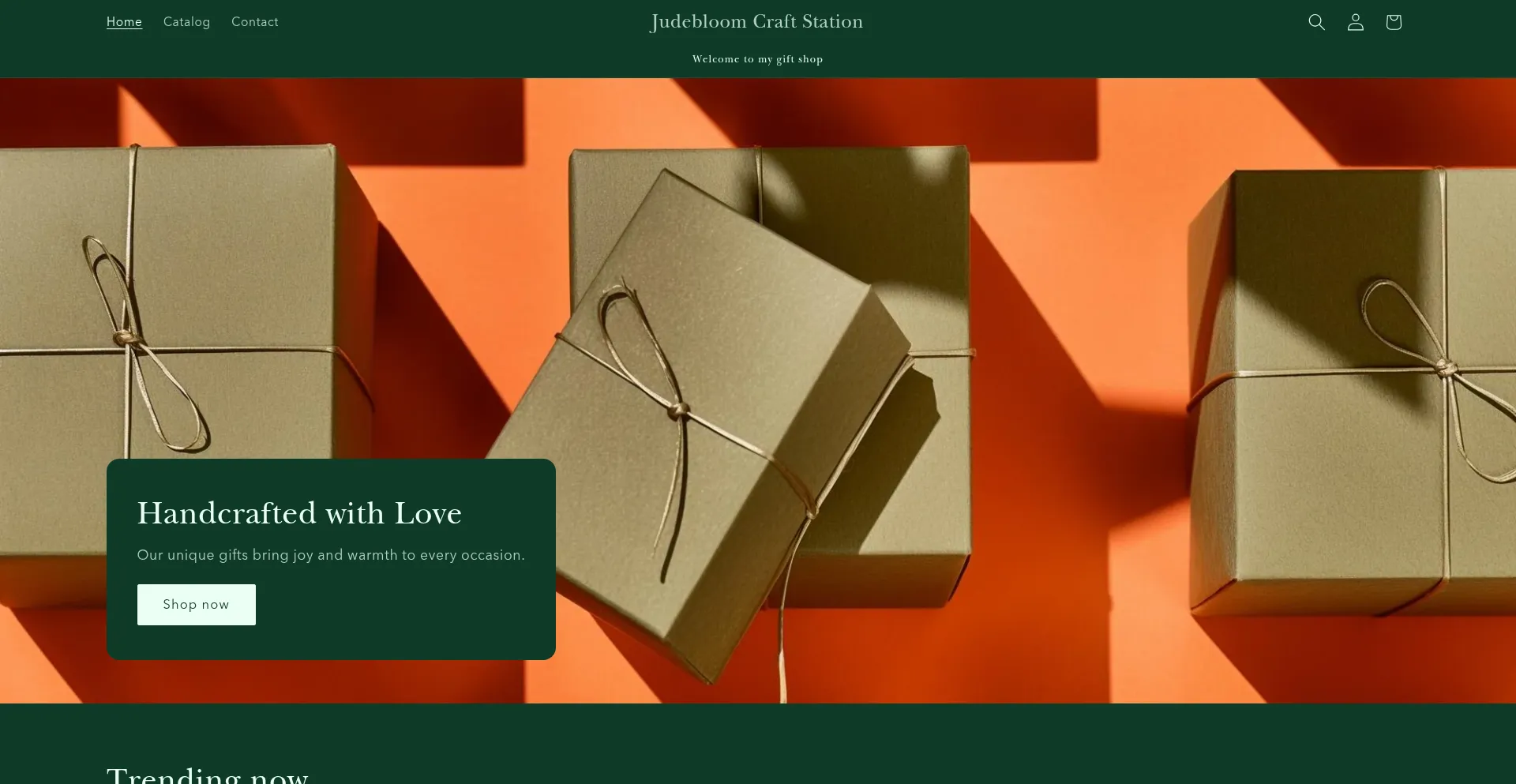 Website screenshot of Judebloomseasonalgifts.myshopify.com