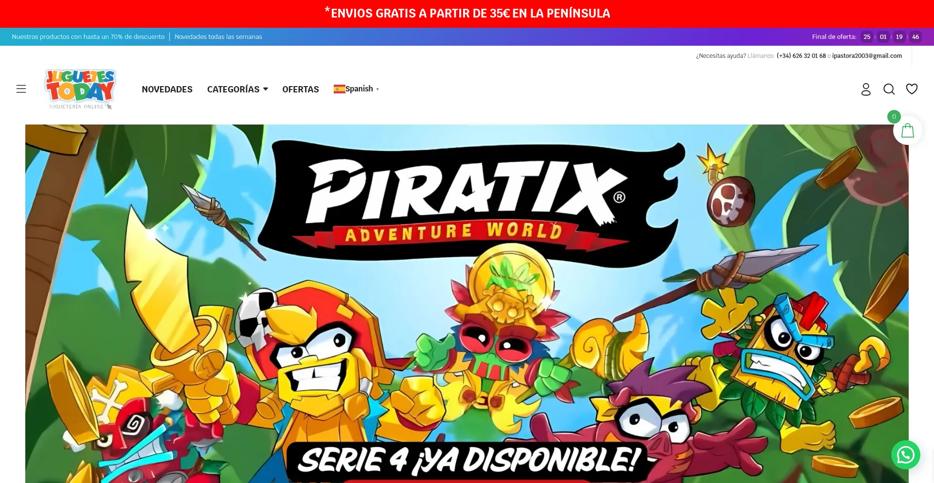 Website screenshot of Juguetestoday.com