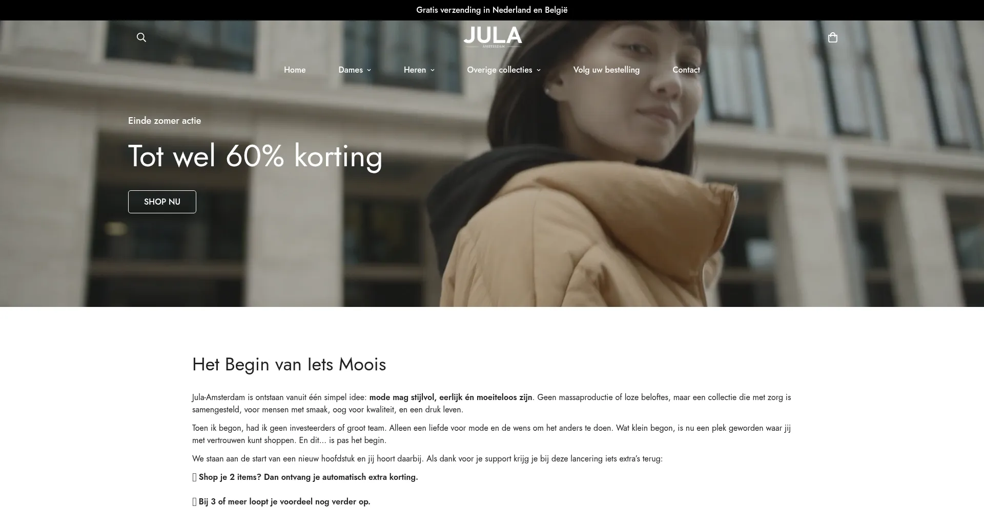 Website screenshot of Jula-amsterdam.nl