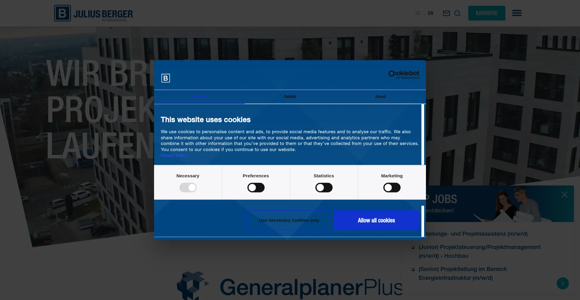 Website screenshot of Julius-berger-int.com