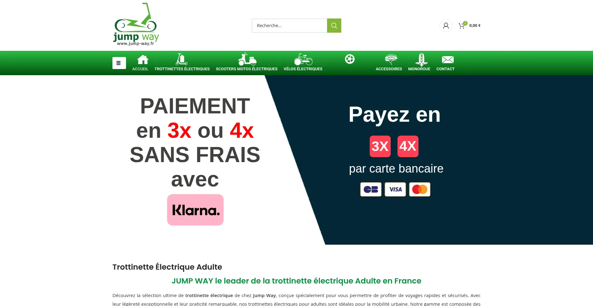 Website screenshot of Jump-way.fr
