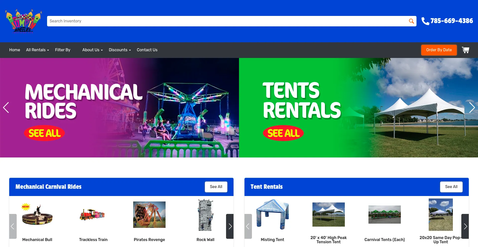 Website screenshot of Jumpinwheelies.com
