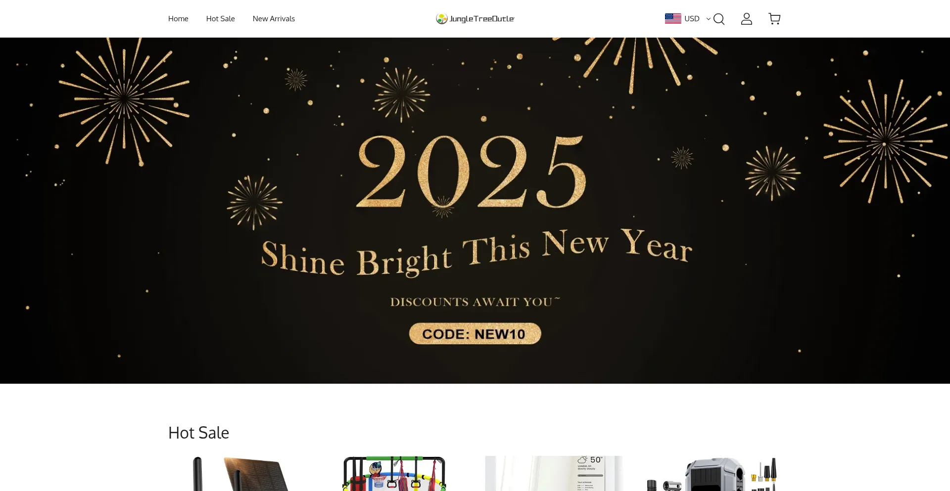 Website screenshot of Jungletreeoutlet.com