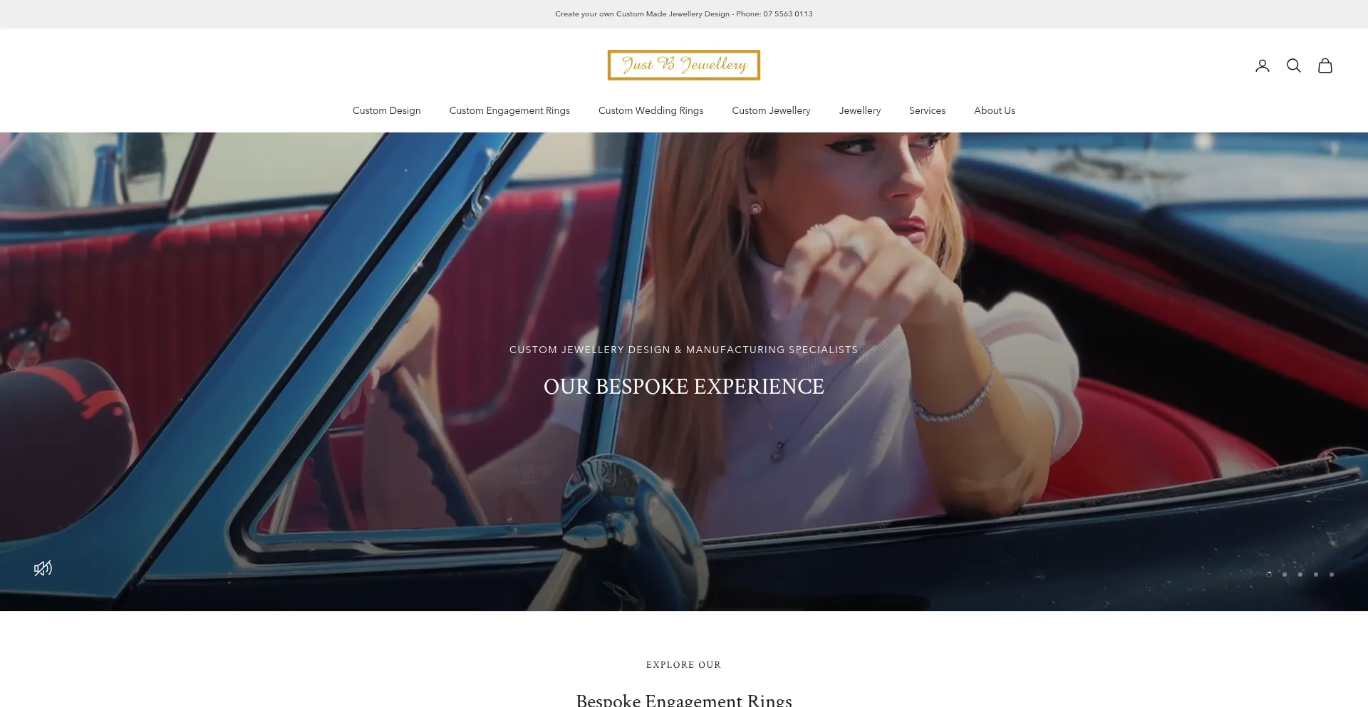 Website screenshot of Justbjewellery.com.au