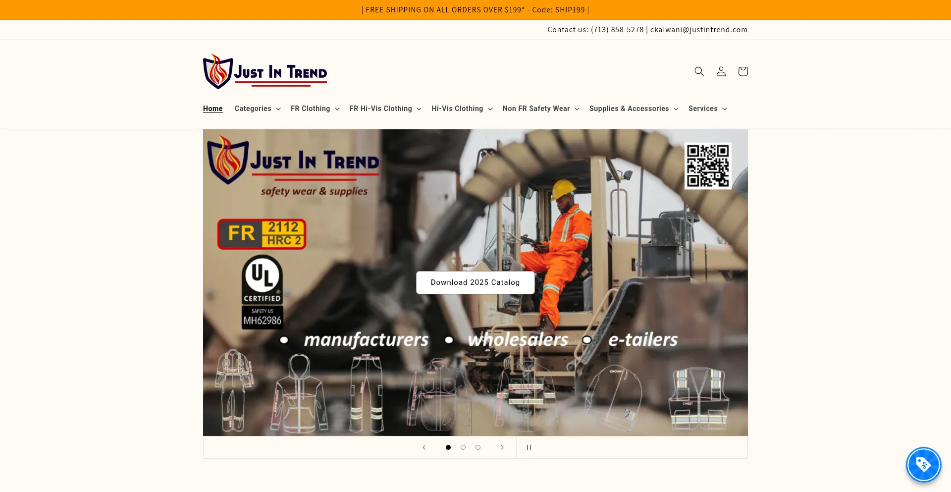 Website screenshot of Justintrend.com
