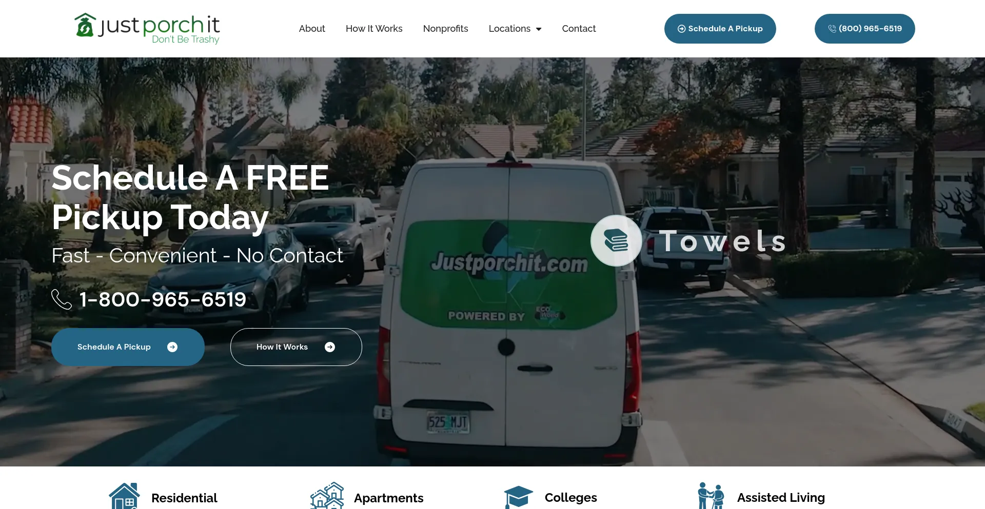 Website screenshot of Justporchit.com