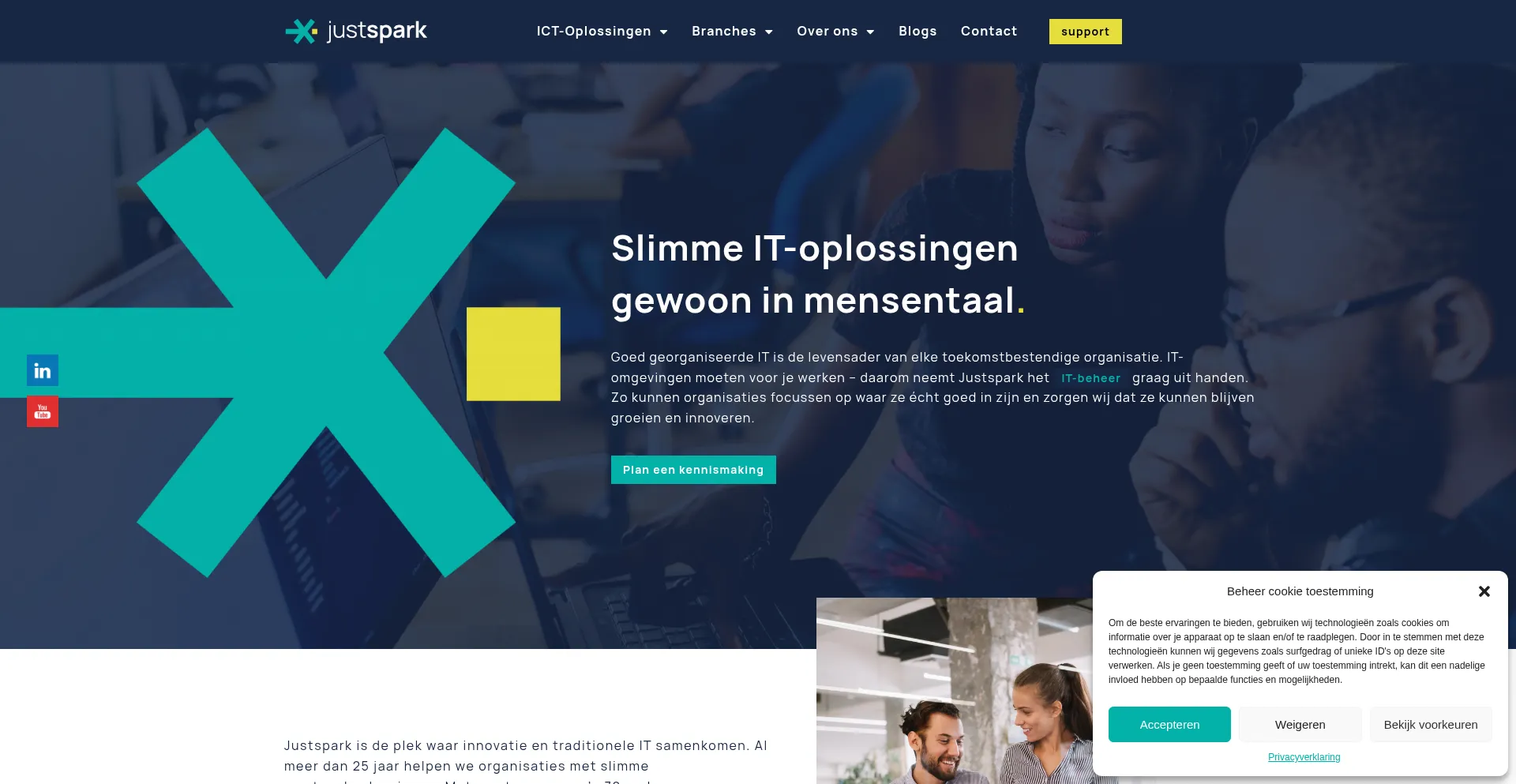 Website screenshot of Justspark.com