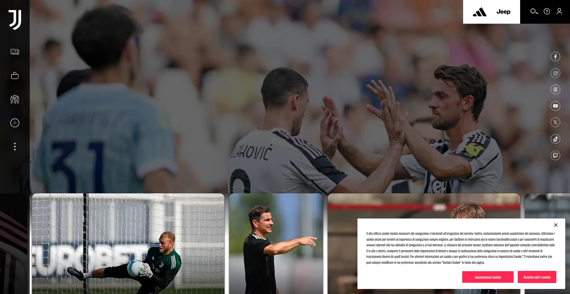 Website screenshot of Juventus.com