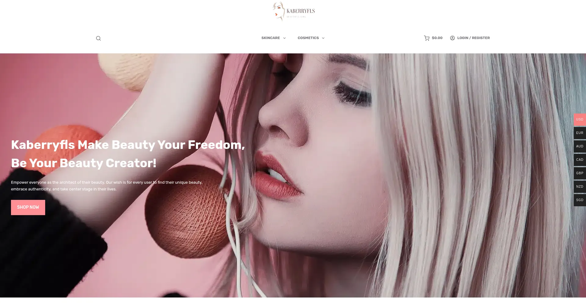 Website screenshot of Kaberryfls.com